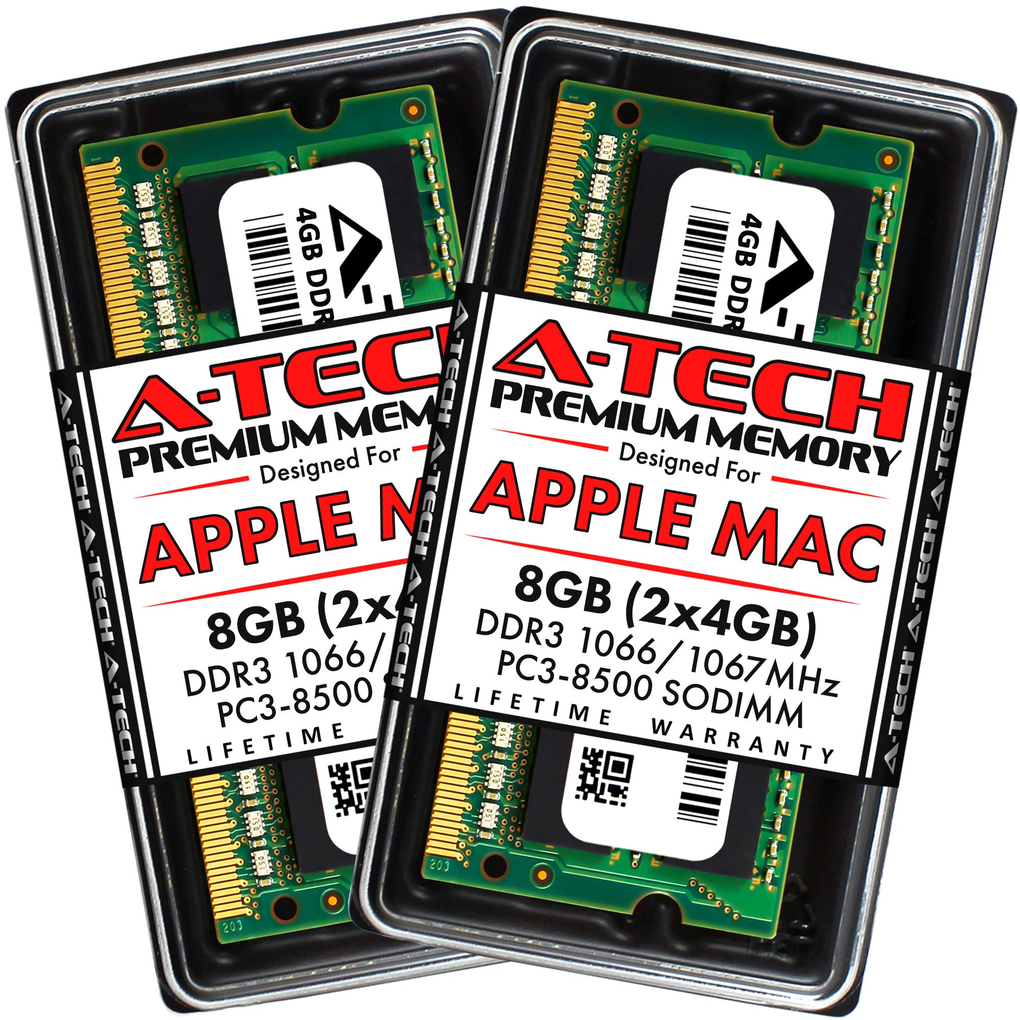 A Tech 8Gb (2 X 4Gb) Pc3 8500 Ddr3 1066/1067 Mhz Ram For Macbook, Macbook Pro, Imac, Mac Mini (Late 2008, Early/Mid/Late 2009, M