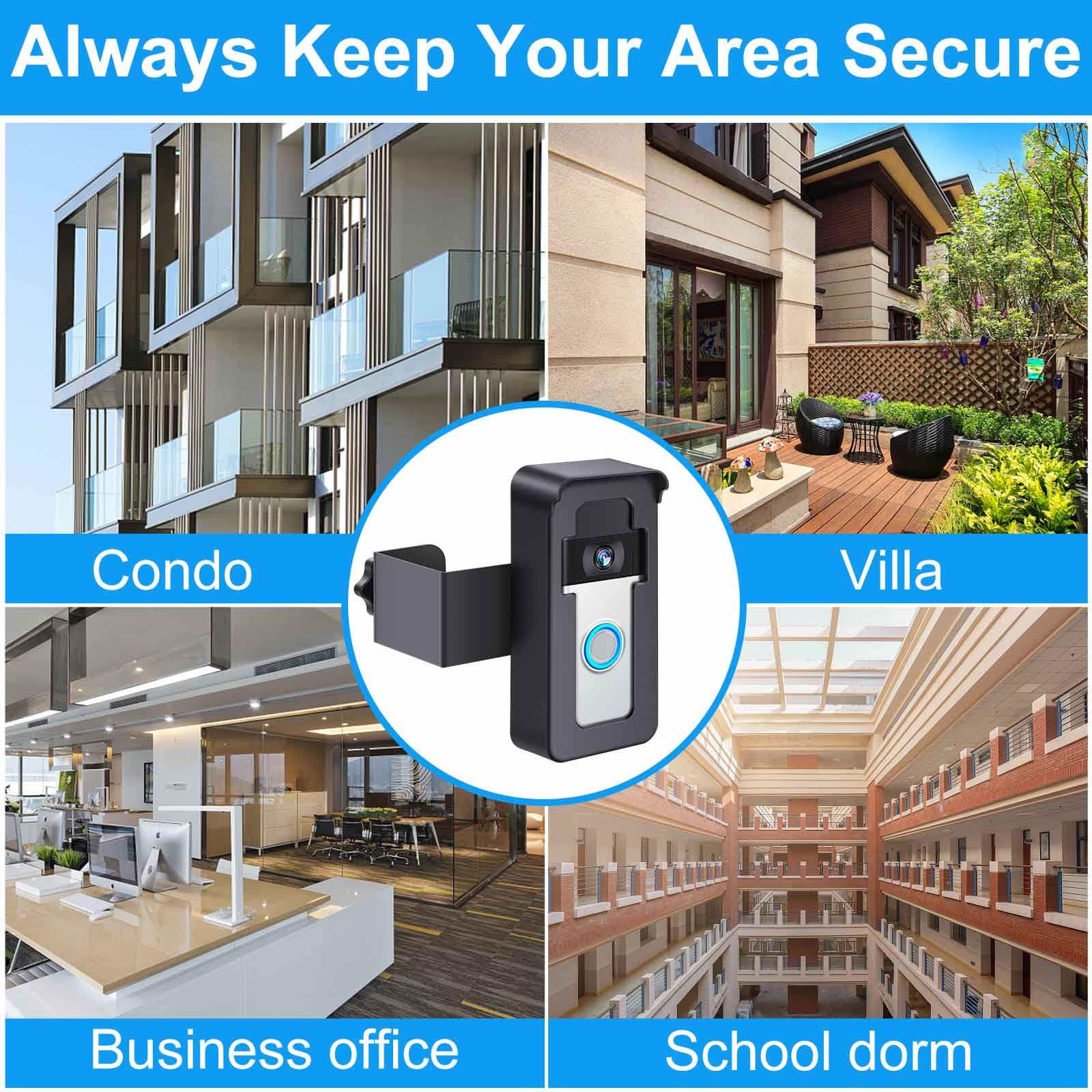 Anti Theft Video Doorbell Mount Compatible With Ring Video Doorbell 4/3/3 Plus/2/1/(2020 Release), Blink Camera Door Mount No Dr