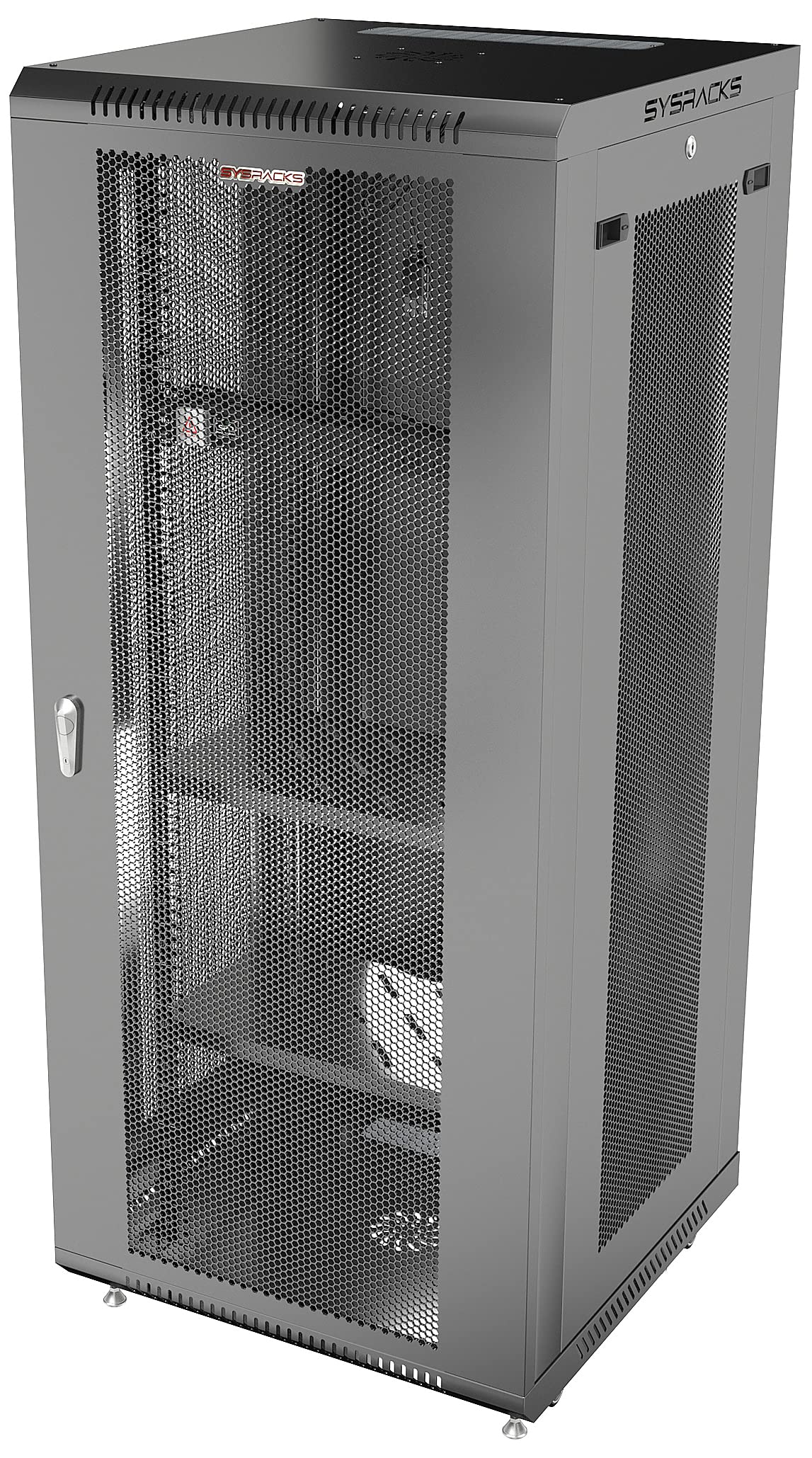 Sysracks   Server Rack   Wall Cabinet   27U Wall Mount Rack On Casters Enclosure With Fans   Audio Rack   Network Rack   24 Inch Depth Av Cabinet   Wheels   Pdu   Shelf   Locking Cabinet   Black