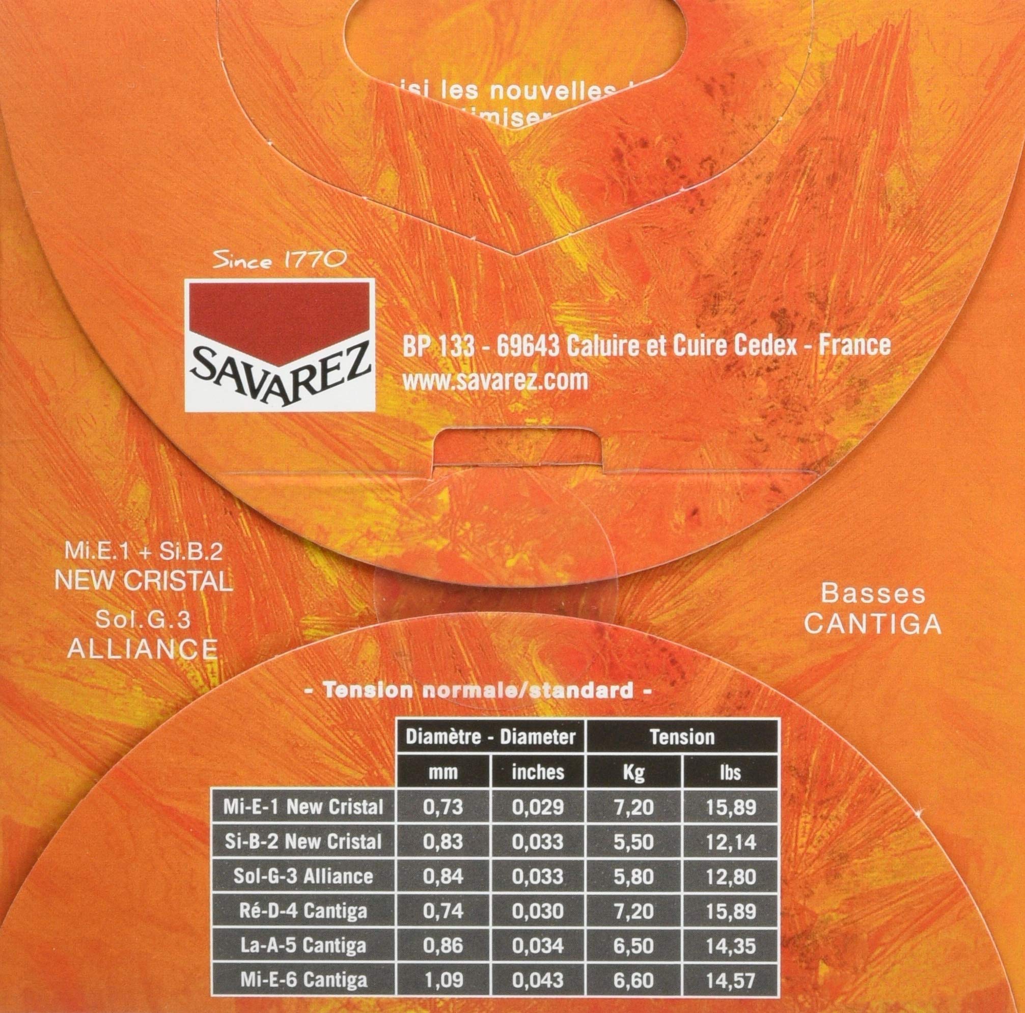 Savarez Cr  Ation Cantiga Standard Tension, Classical Guitar Strings Set (Stsav51 50402)