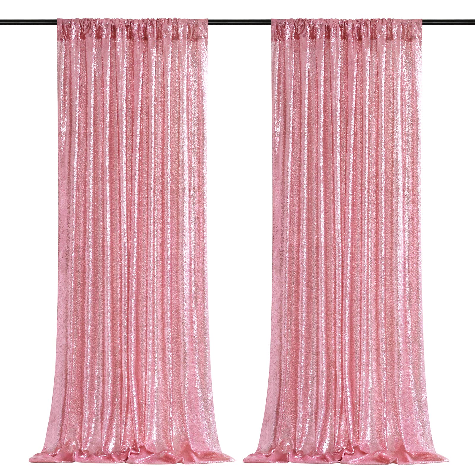 B Cool Fuchsia Pink Sequin Curtains Glitter Backdrop Curtain Panels 2 Panels 2Ftx8Ft Backdrop For Baby Shower Wedding Girls Part