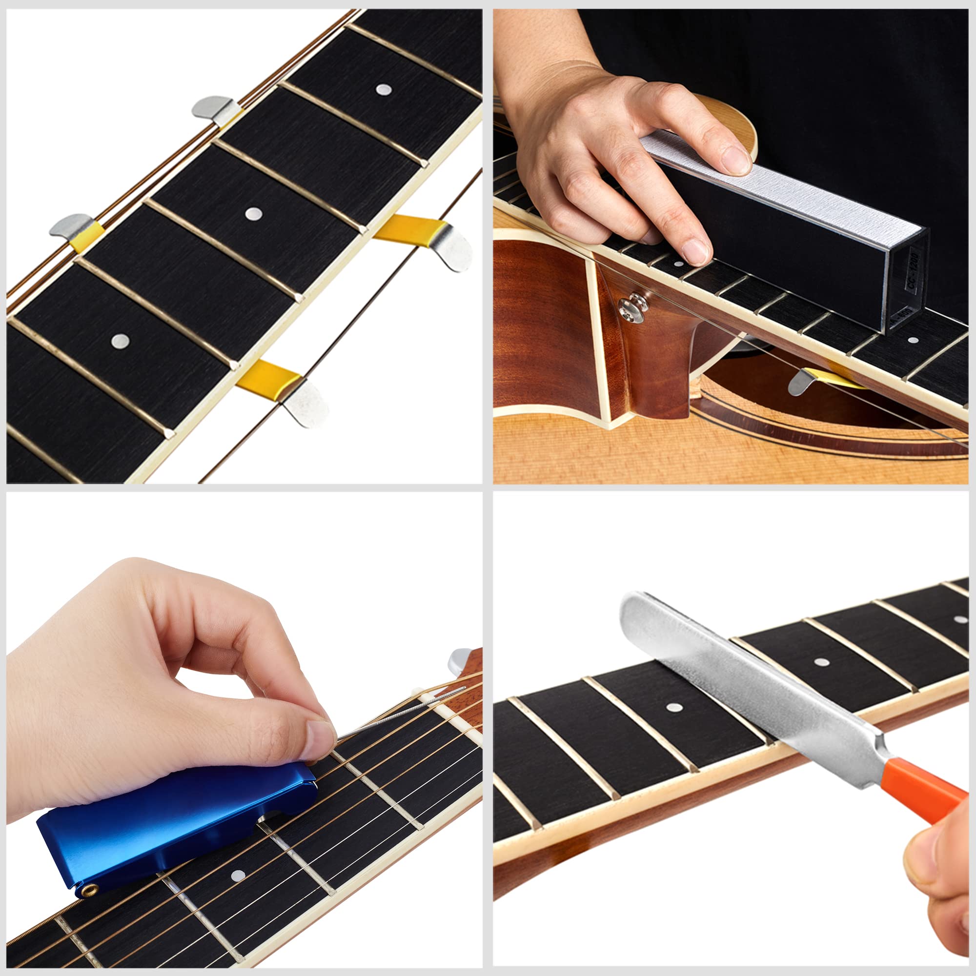 Meideal 65 Pieces Guitar Repairing Maintenance Tool Kit, Guitar Setup Kit Cleaning Care Accessories For Acoustic Electric Guitar