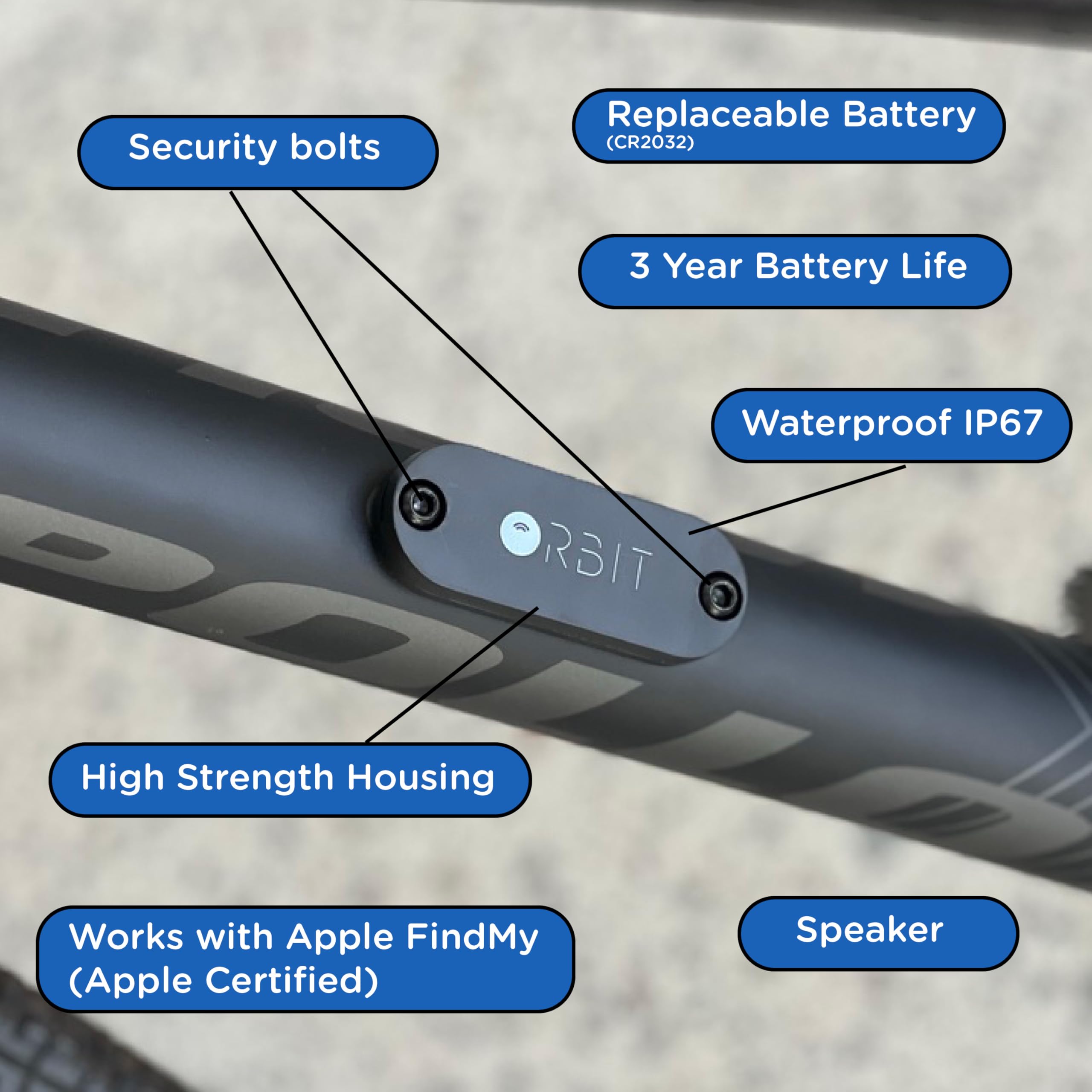 Orbit Velo   Advanced Bike Tracker With Apple Find My, Global Gps Location On Iphone, Ipad, Mac & Apple Watch, Waterproof With 3