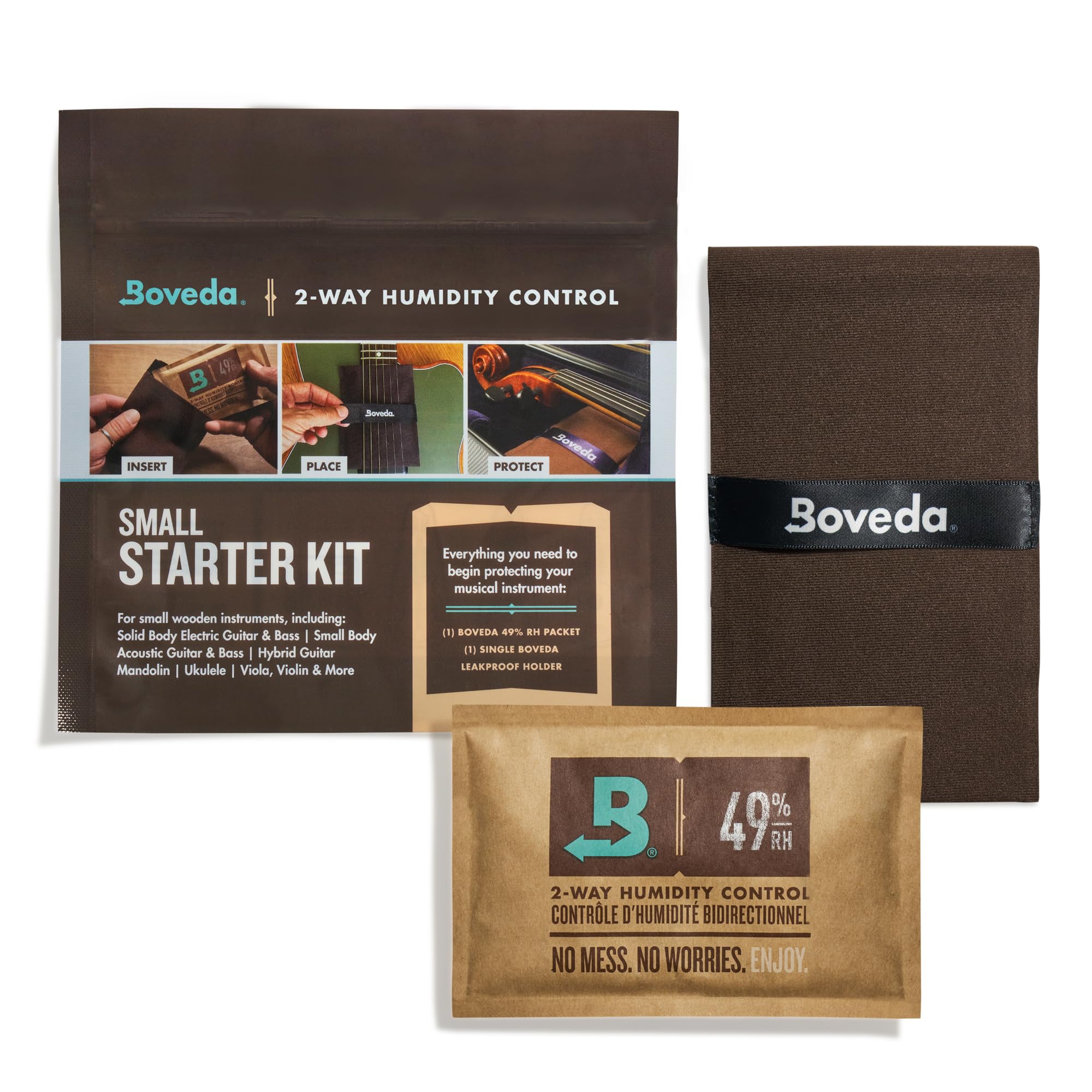 Boveda Music Small Starter Kit   (1) 49% Rh Standard Boveda   Ideal Two Way Humidty Control For Most Climates   For Ukulele, Vio
