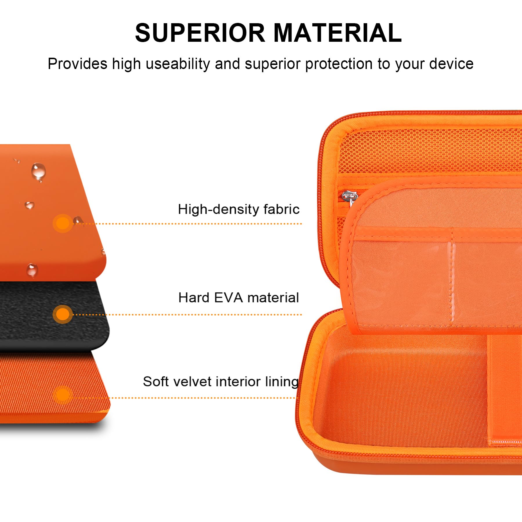 Elonbo Carrying Case For Texas Instruments Ti 84 Plus Ce/Ti 84 Plus/Ti 83 Plus/Ti 83 Plus Ce Color Graphing Calculator, Extra Mesh Pocket Fits Charging Cable Charger Manual, Orange