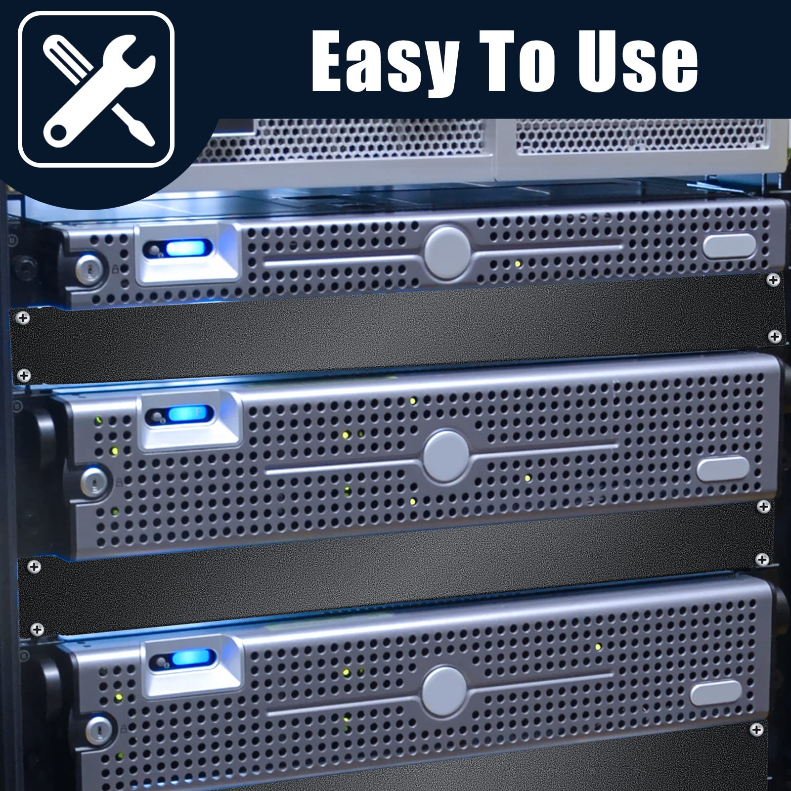 5 Pack Blank Panel Metal Rack Mount Filler Panel Blank Rack Mount Flat Metal Disassembled For 19 Inch Server Cabinet Or Enclosur