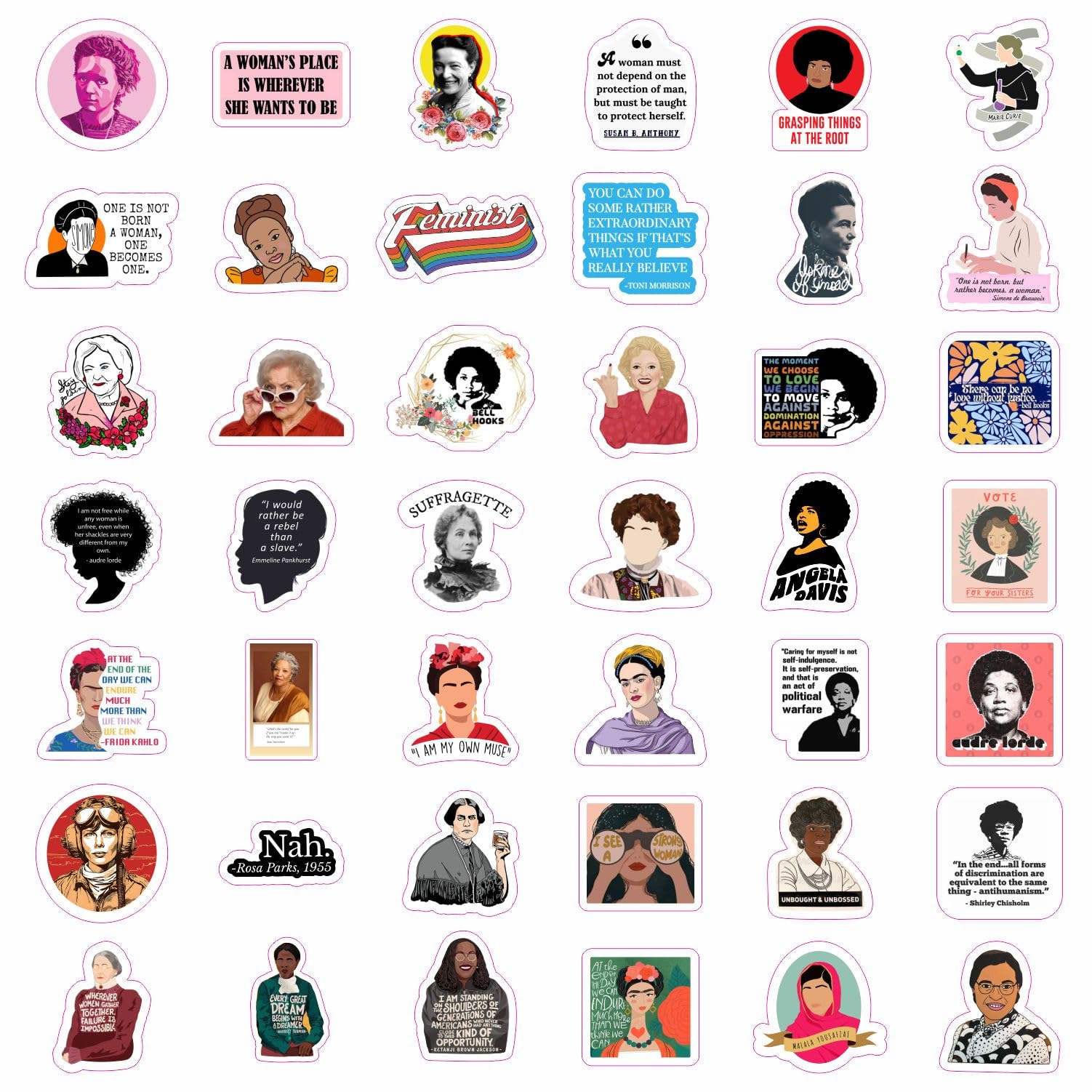 Feminist Stickers For Water Bottle And Laptop   Feminism Party Favors & Decorations, Girl Power Waterproof Vinyl Decals, Empower