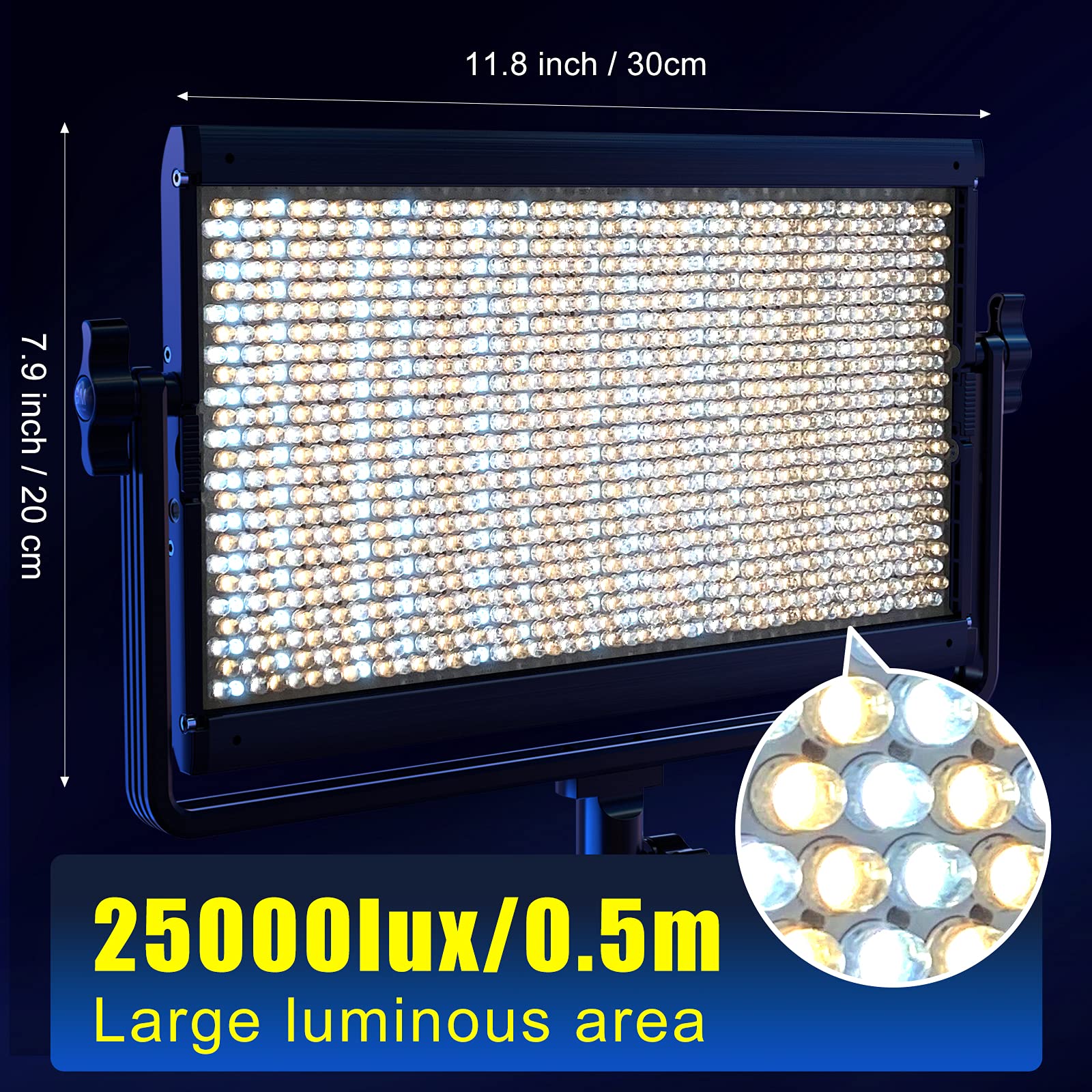 Gvm 65W Rgb Video Light With Bluetooth Control, 1300D Led Video Lighting Kit, 25000Lux/0.5M, 360 Full Color Photography Lighting