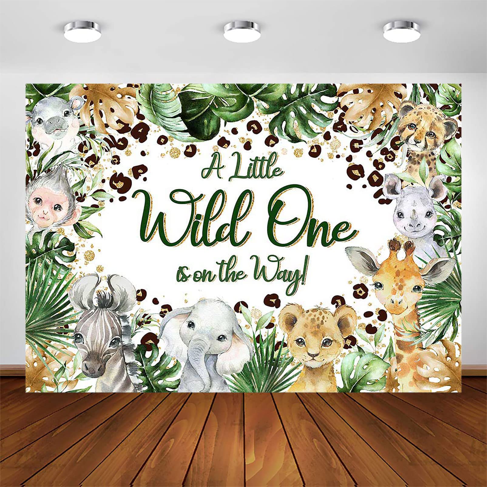 Avezano Safari Baby Shower Backdrop A Little Wild One Is On The Way Jungle Safari Baby Shower Party Decorations Woodland Theme B