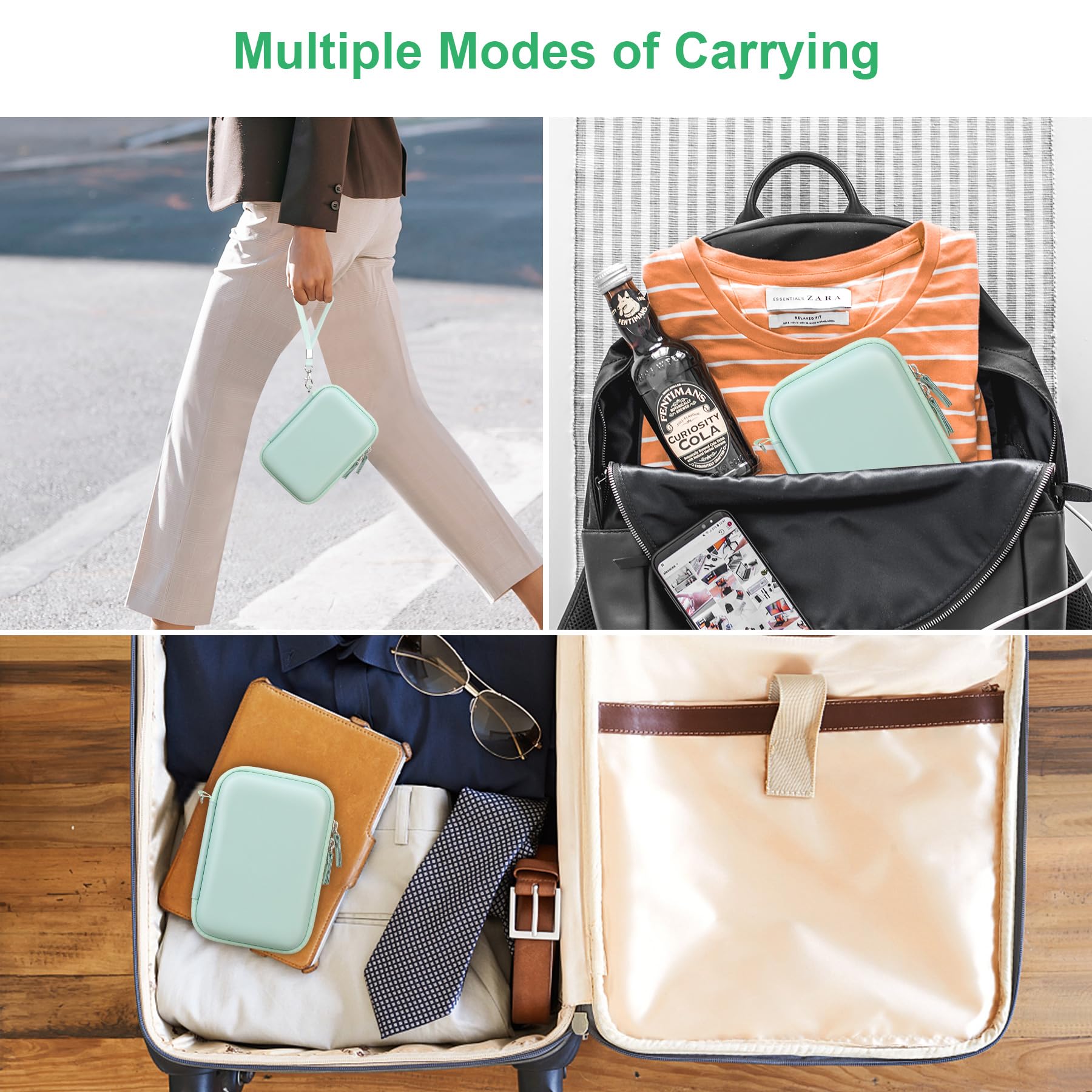 Canboc Hard Carrying Case For Niimbot D11 Portable Bluetooth Handheld Label Printer, Mesh Bag Fits Niimbot D11 Label Tape And Us