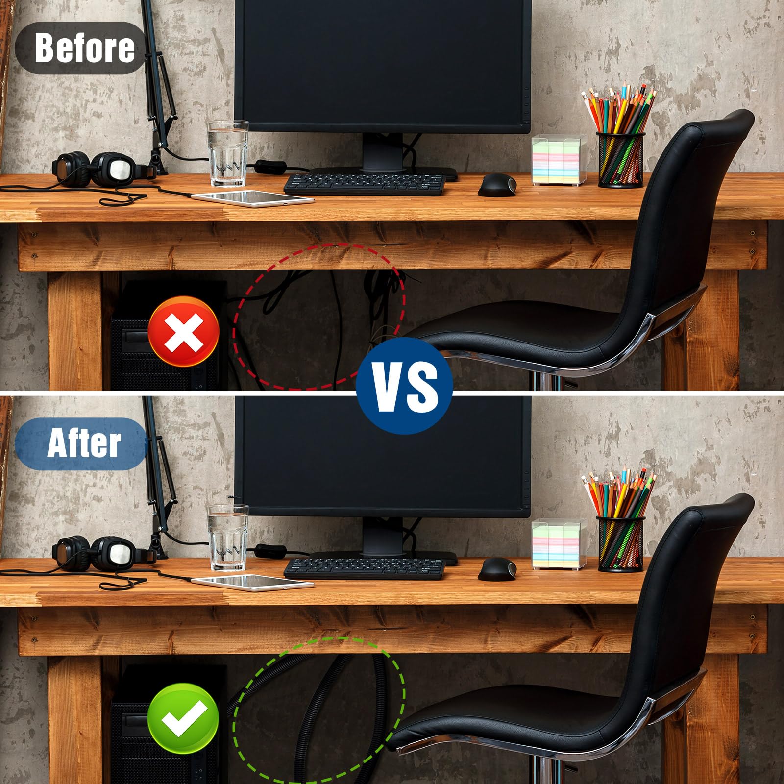 Sasylvia 1/4 X 150 Ft, 1/2 X 150 Ft, 3/8 X 150 Ft Split Wire Loom Tubing Wire Conduit Bulk Flexible Electrical Wire Cover Protec