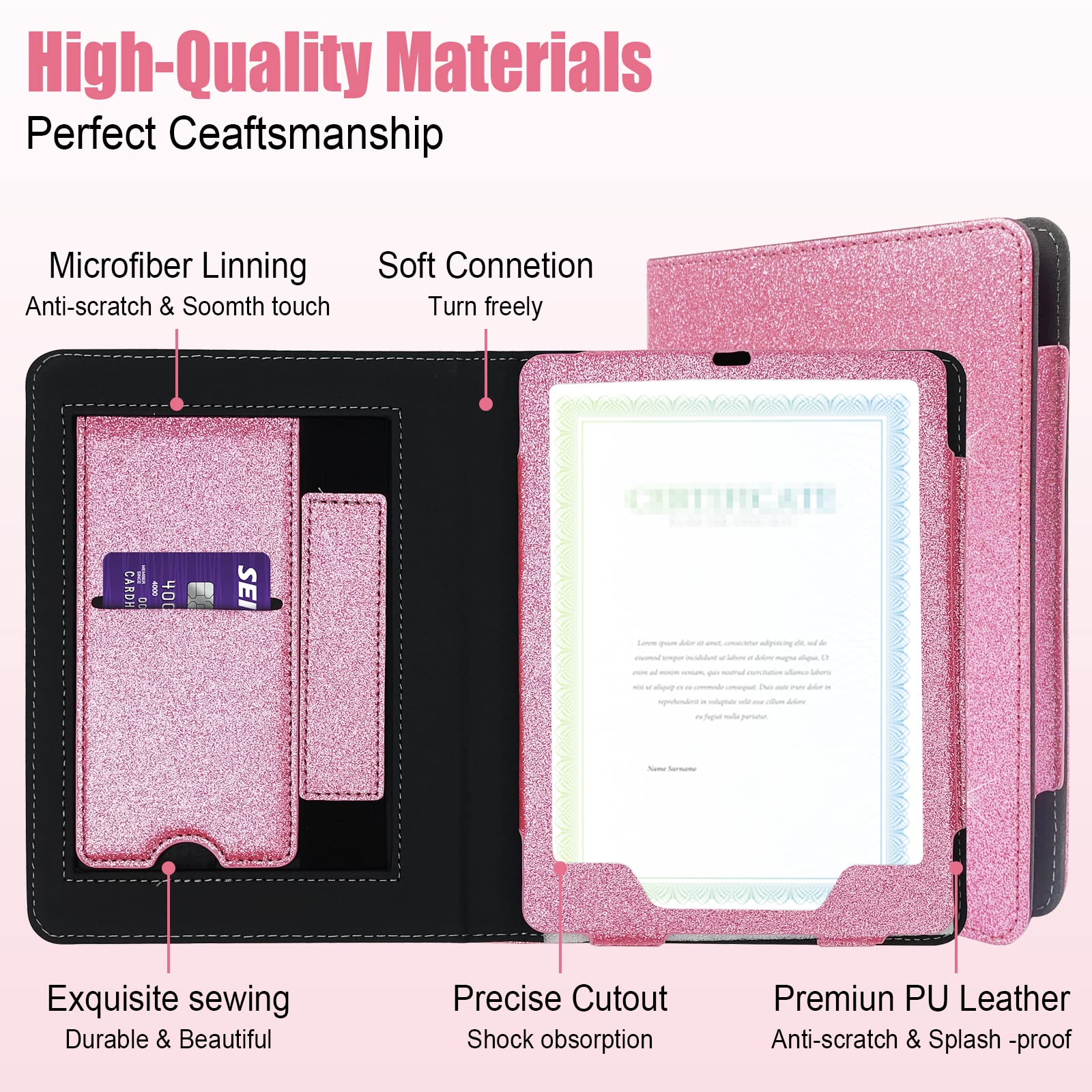 Paperwhite Case For 11Th Generation 2021 And Signature Edition, 6.8'', Hands Free Stand Smart Protective Premium Pu Leather Cove