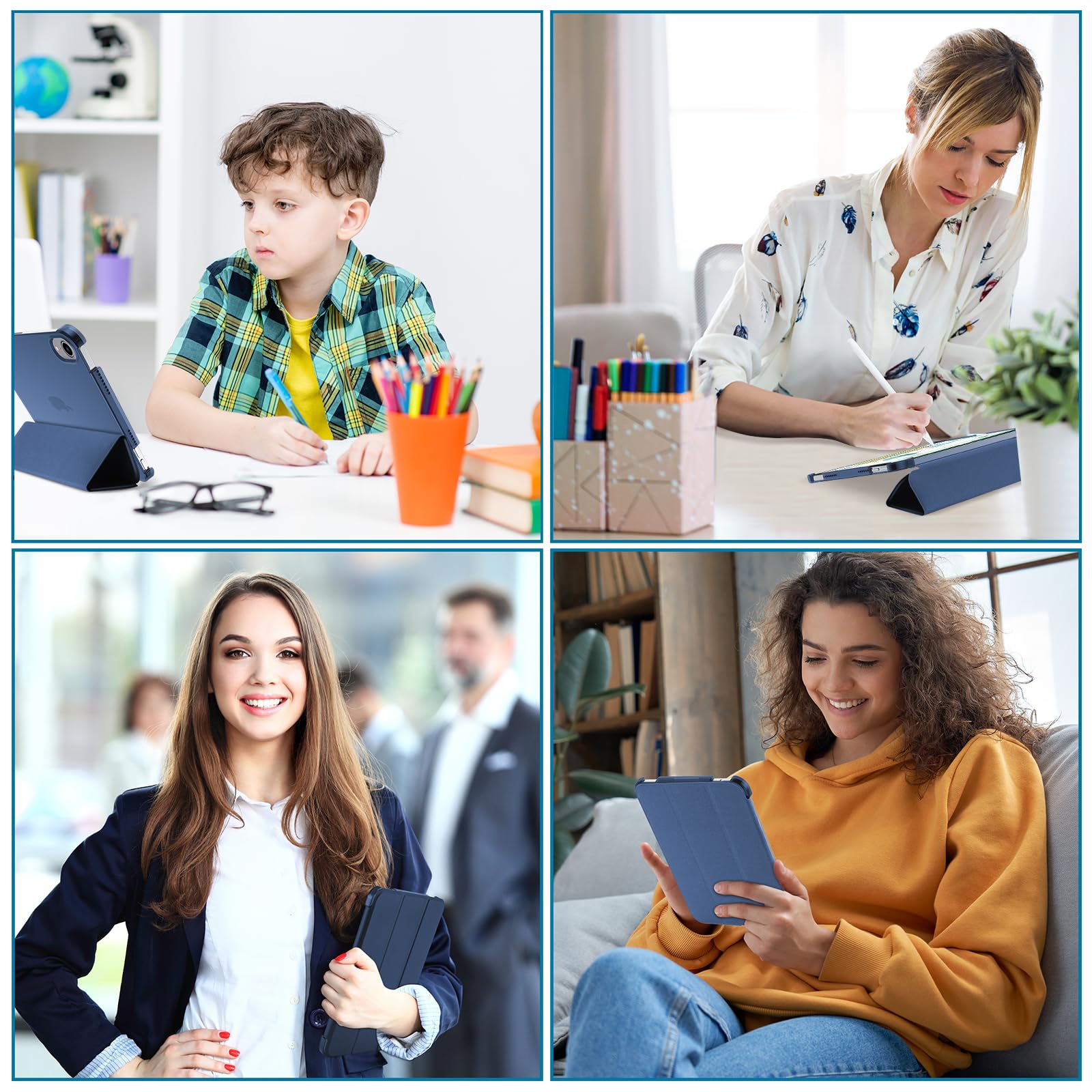 Procase Smart Case For Ipad Mini 7 A17 Pro 2024/Ipad Mini 6 2021 8.3 Inch Ipad Mini 7Th/6Th Gen Case, Hard Back Cover For Ipad Mini 8.3' 7Th Gen A2995/A2996/A2993/6Th Gen A2567 A2568 A2569  Oceanblue