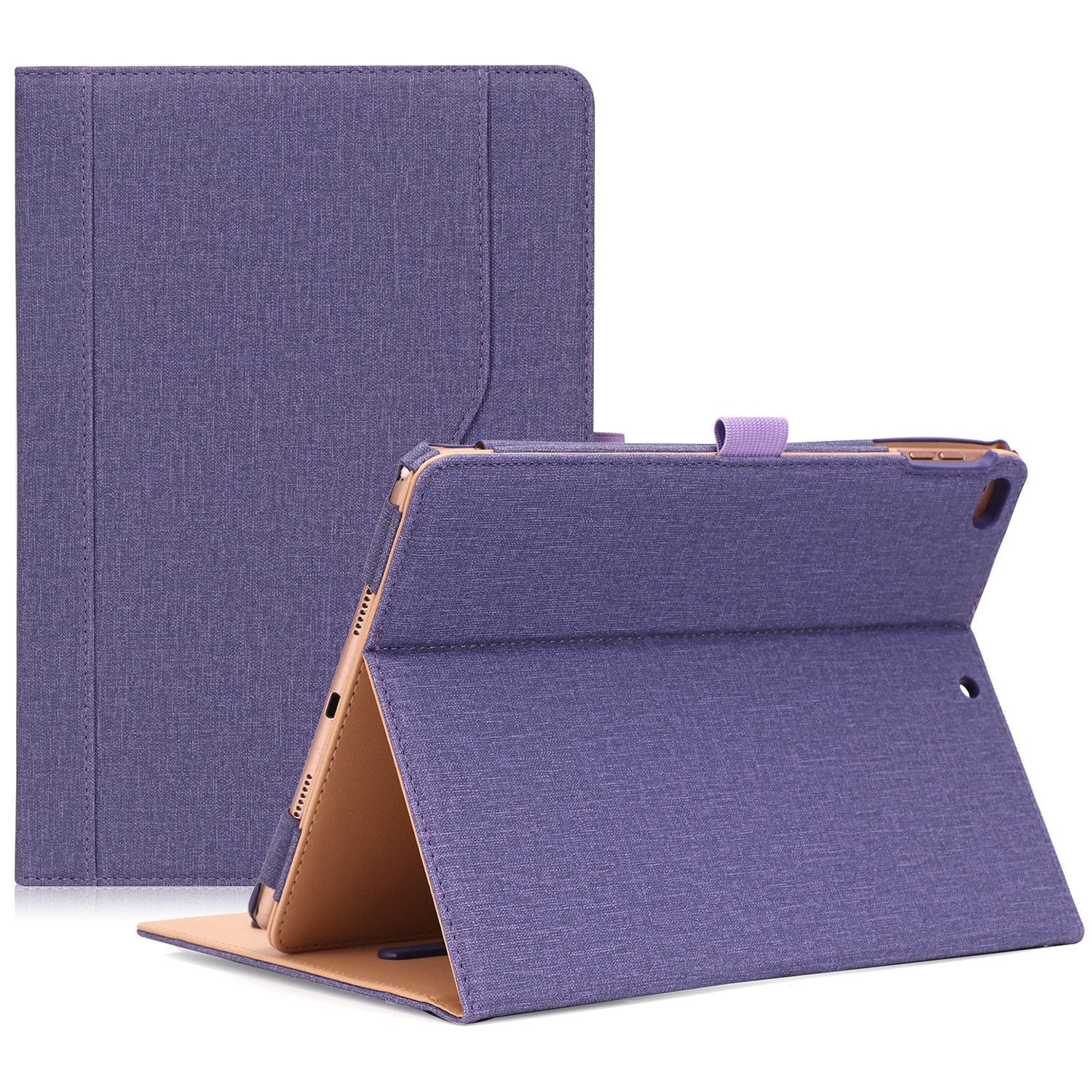 Procase For Ipad 9.7 Inch Ipad 6Th/5Th Generation Case 2018 2017/Ipad Air 2/Air 1 Case, Premium Leather Folio Corner Protection Multi Angle Viewing Stand Cover With Front Pocket Pen Loop  Purple