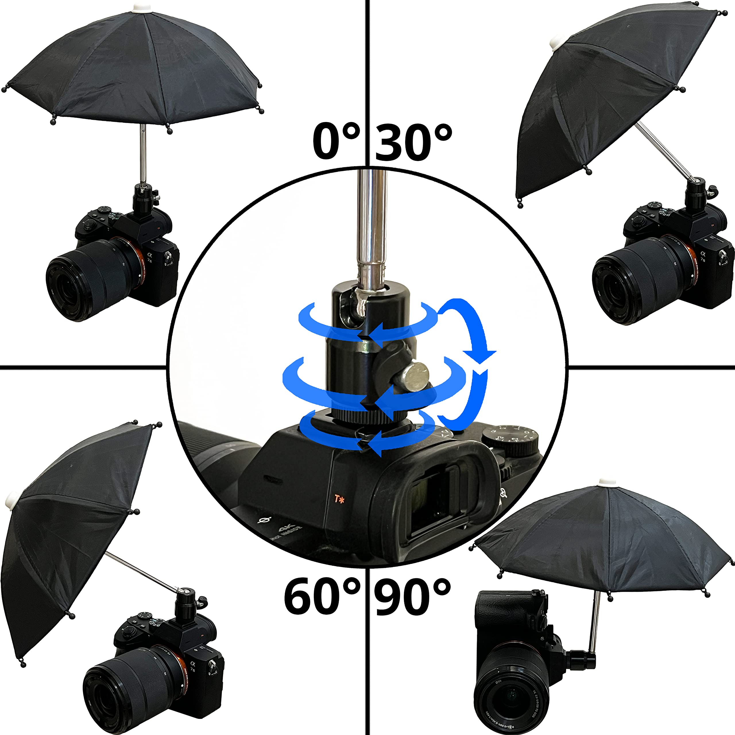 Hot Shoe Umbrella/Sunshade, Protects Camera From Rain, Bird Droppings, Sunlight, Snow, Camera Umbrella, Waterproof Camera Access