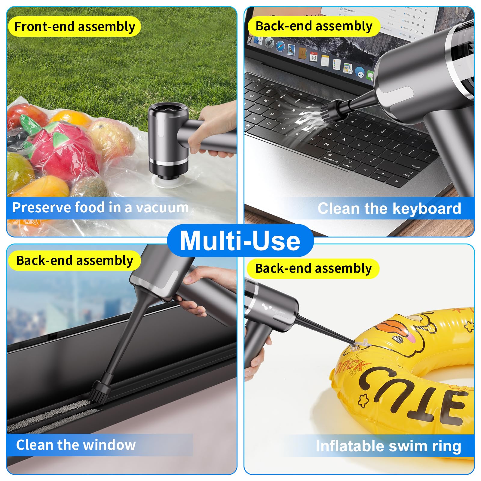 Helloleiboo Mini Vacuum Cleaner 8000Pa Handheld Vacuum Cordless 3 In 1 Portable Car Vacuum Rechargeable Handheld Car Vacuum Clea