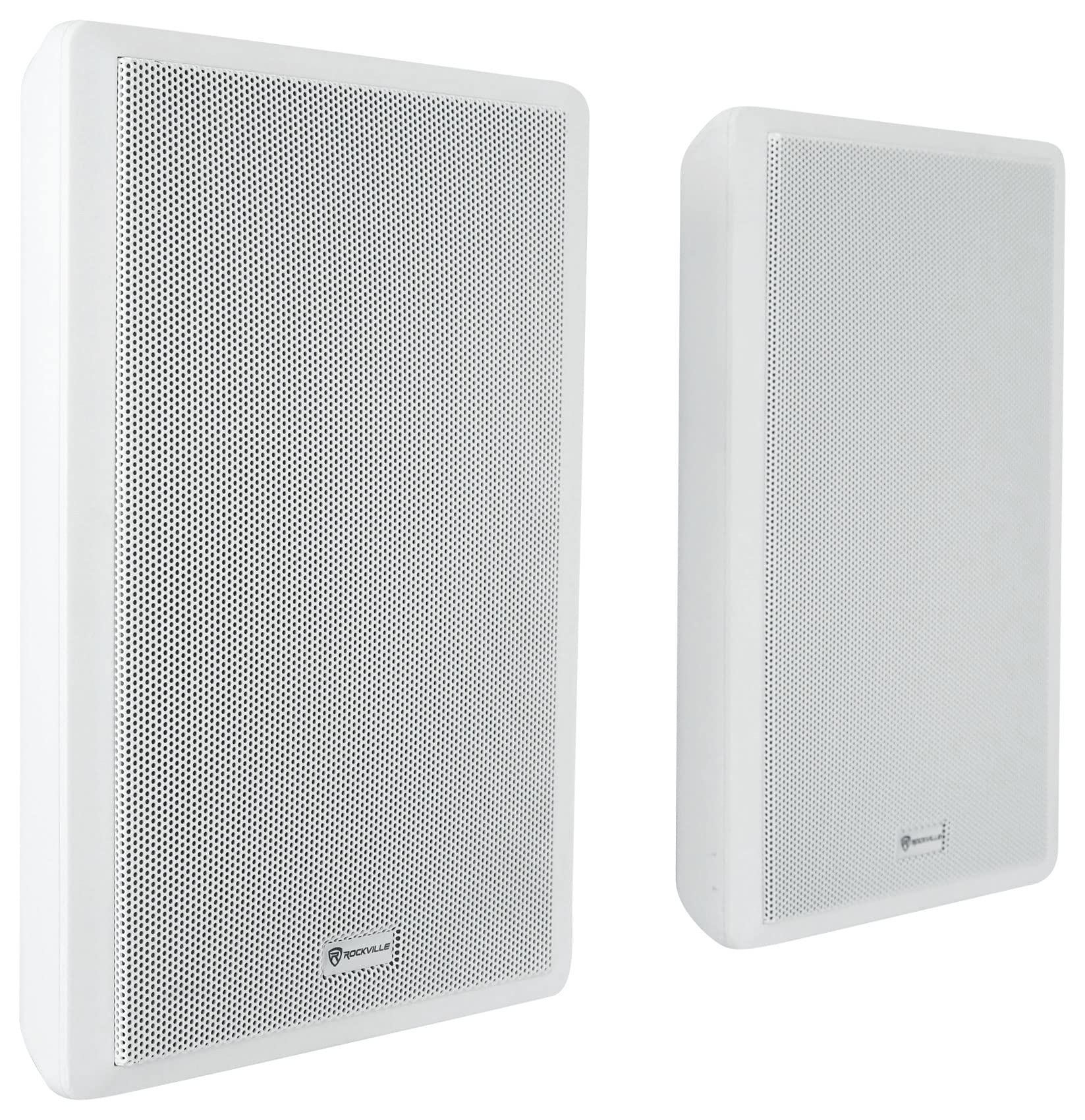 Rockville Pair Rock Slim 70W White 5.25 70V Commercial Restaurant Wall Speakers
