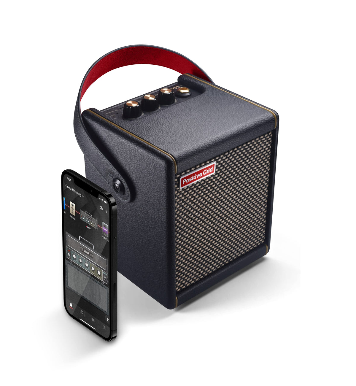 Positive Grid Spark Mini 10W Portable Smart Guitar Amp & Bluetooth Speaker With App For Playing Guitar At Home Or Travel (Black)