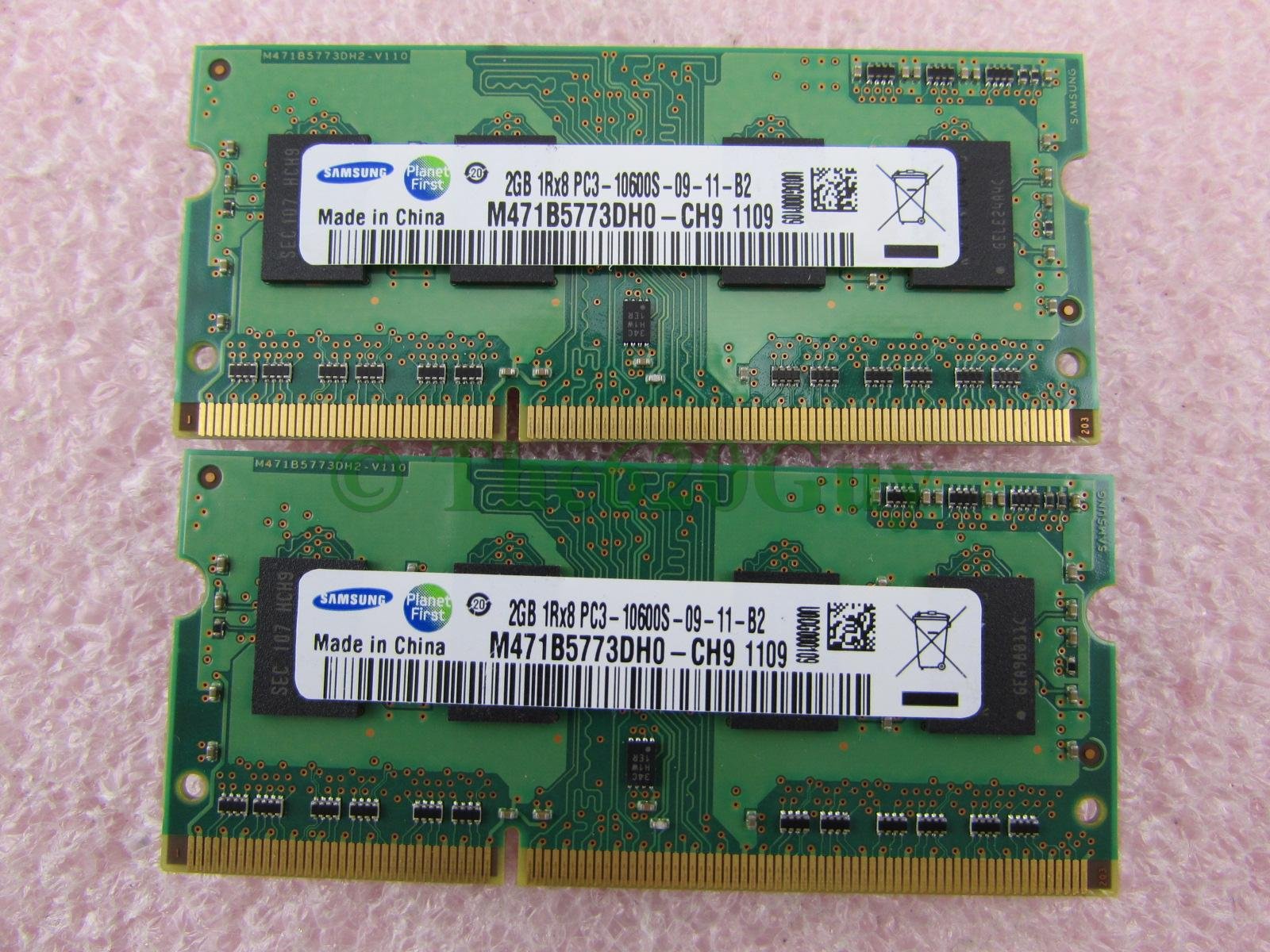 Samsung 4Gb 2 X 2Gb Pc3 10600S Ddr3 1333 S0Dimm Laptop Memory Kit