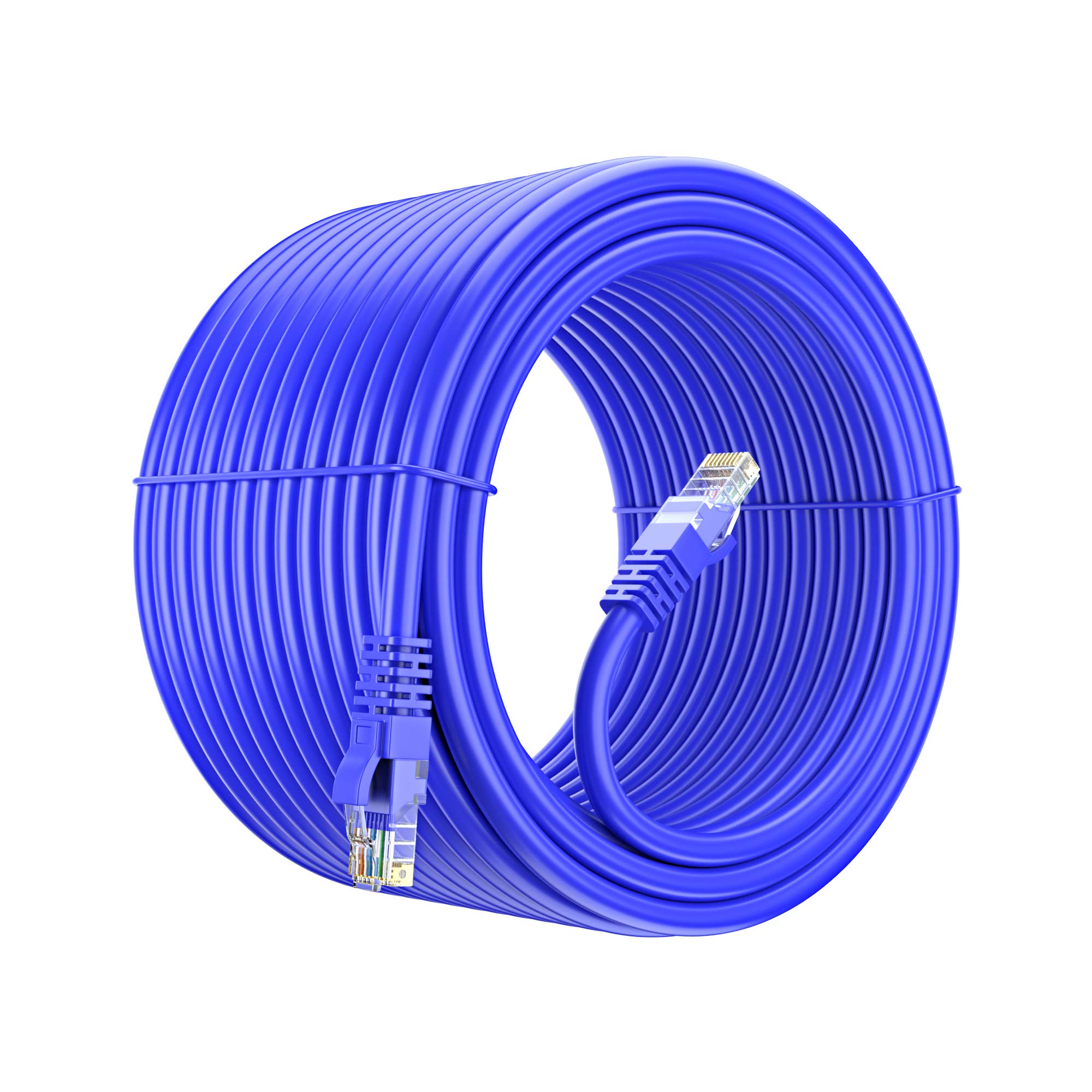Maximm Cat 6 Ethernet Cable 200 Ft   High Speed Lan Cable, Internet Cable, Patch Cable, And Network Cable   Utp, 10Gbps, 550Mhz Ethernet Cord   Blue