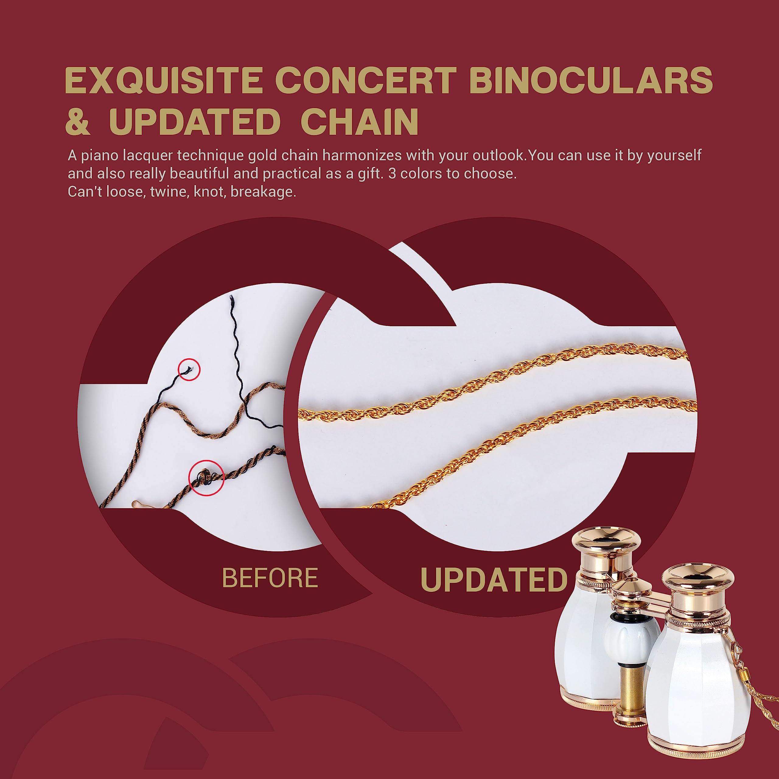 Esslnb Opera Glasses Binoculars For Women Adults 4X30Mm Theater Glasses Compact Binoculars For Theater And Concerts Antique Bino