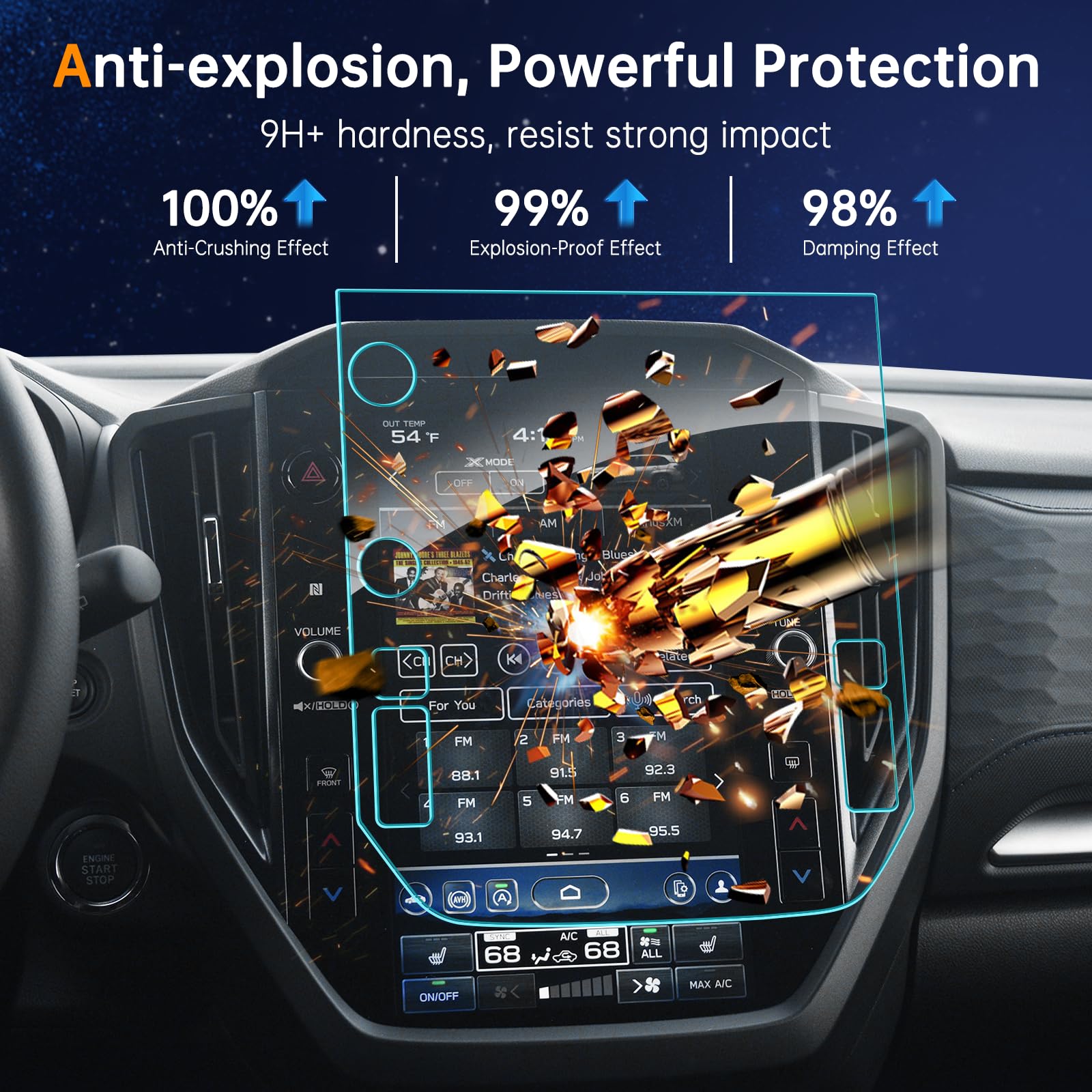 Shaohao For 2025 Subaru Forester Screen Protector Compatible With Subaru Forester Accessories 2025 Forester (Premium, Sport, Limited, Touring) 11.6 Inch Multimedia Touchscreen 9H Glass Anti Scratch