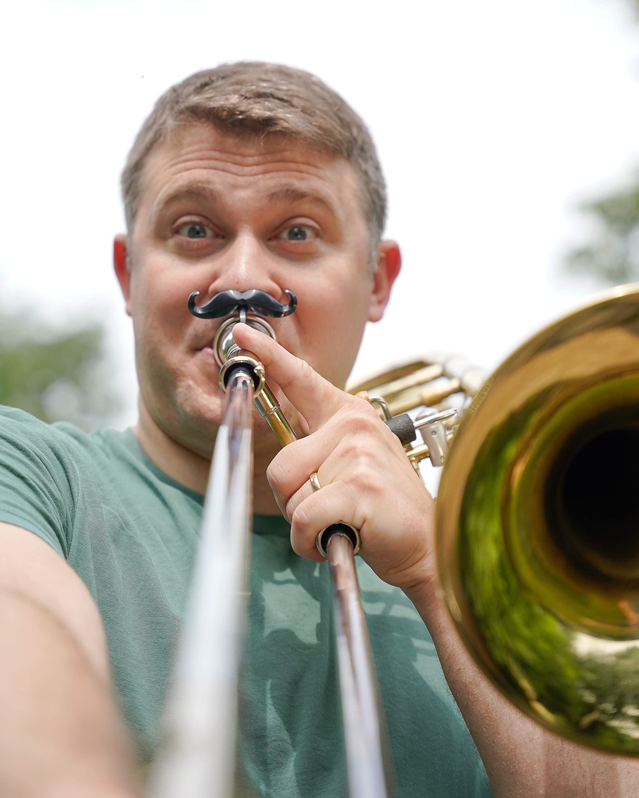 Brasstache - The Original Clip-On Mustache For Small Shank Trombone Or Baritone Mouthpieces (Trombone/Baritone/Euphonium (Small)
