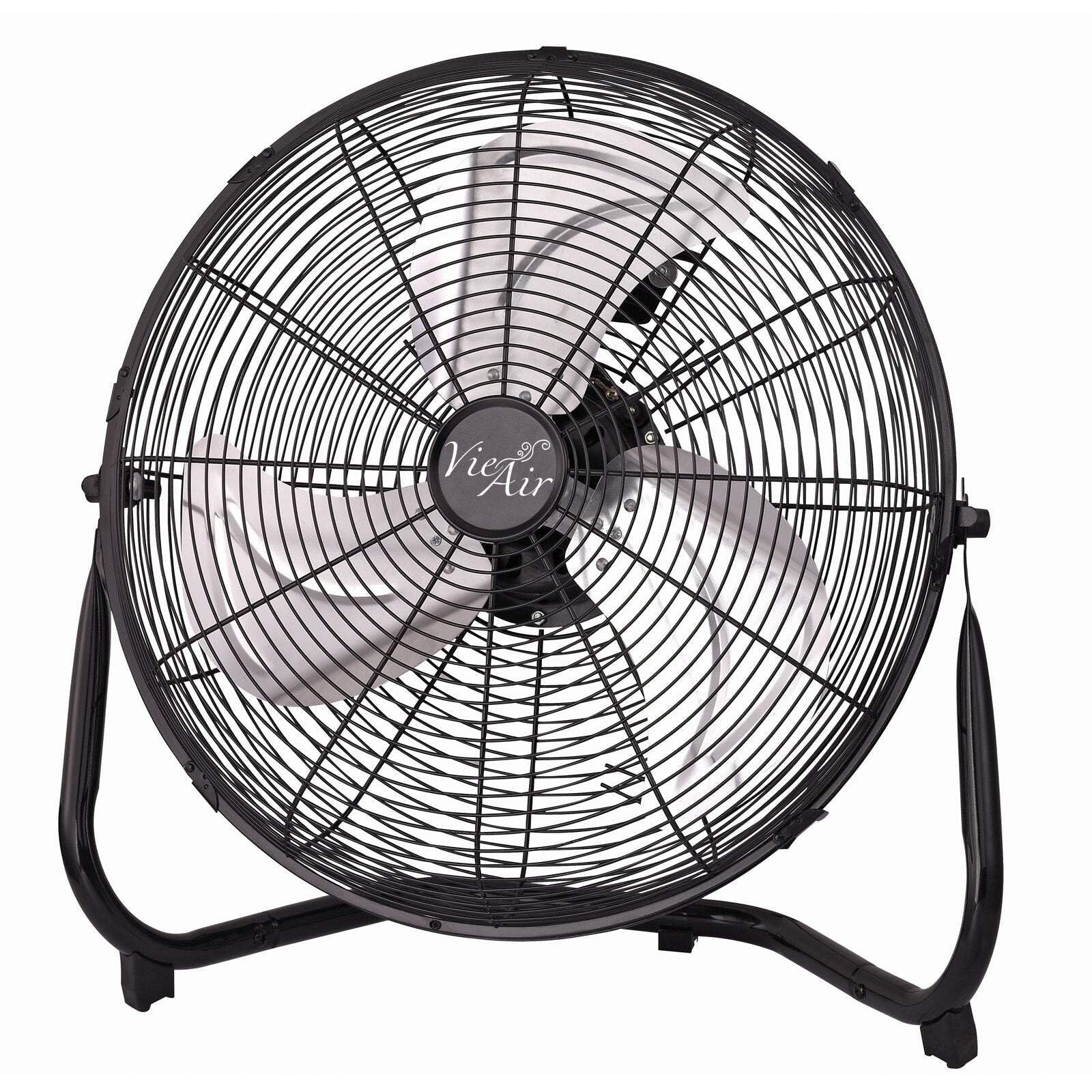 Vie Air Va 14 Industrial High Velocity Tilting 3 Speed Heavy Duty Metal Floor Fan , Black