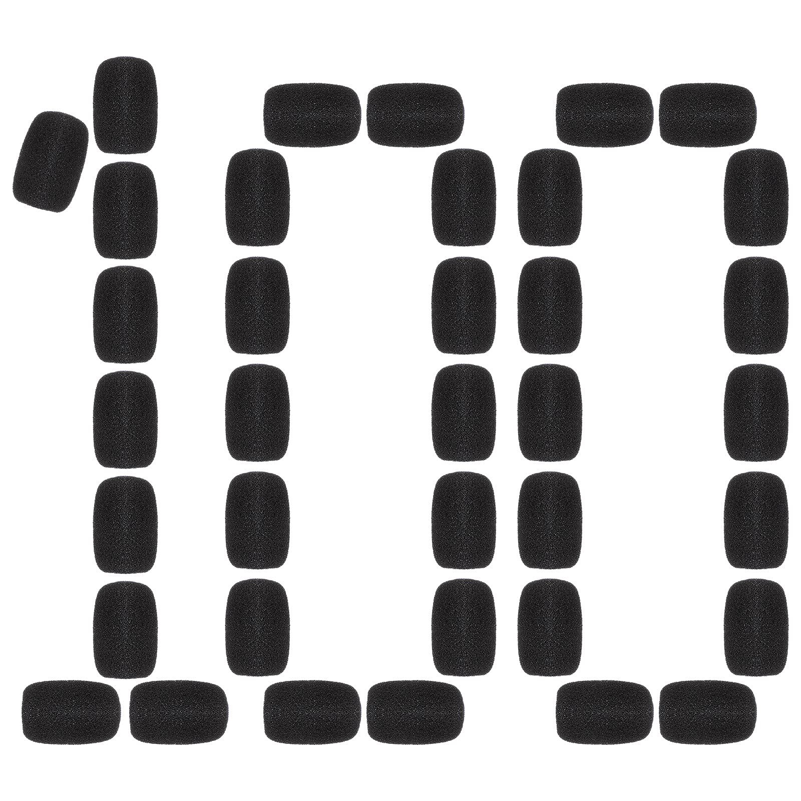 100 Pieces Mini Foam Microphone Windscreen Mic Covers Foam Protection For Small Lapel And Headset Microphones, Black