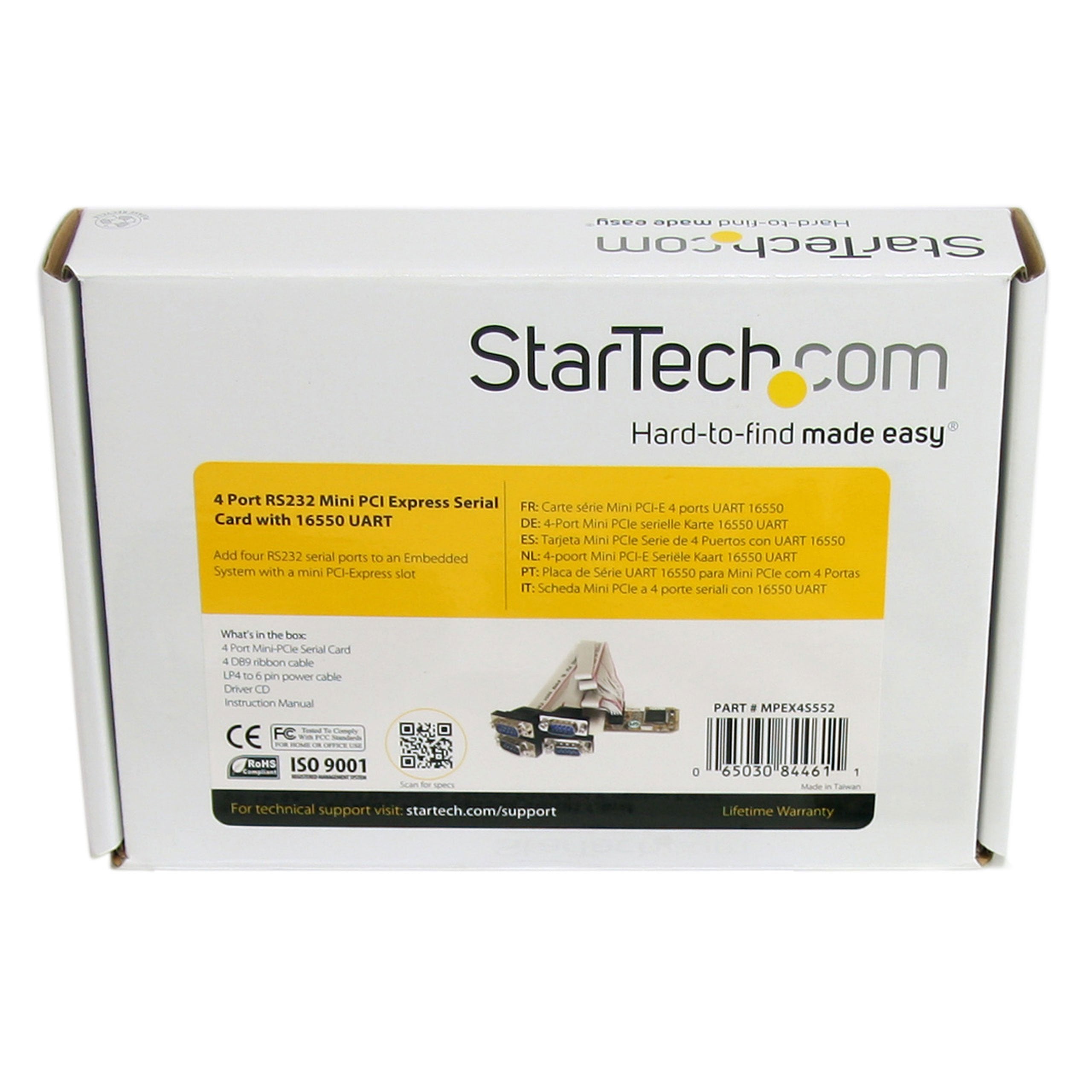 Startech.Com 4 Port Rs232 Mini Pci Express Serial Card W/ 16650 Uart (Mpex4S552)