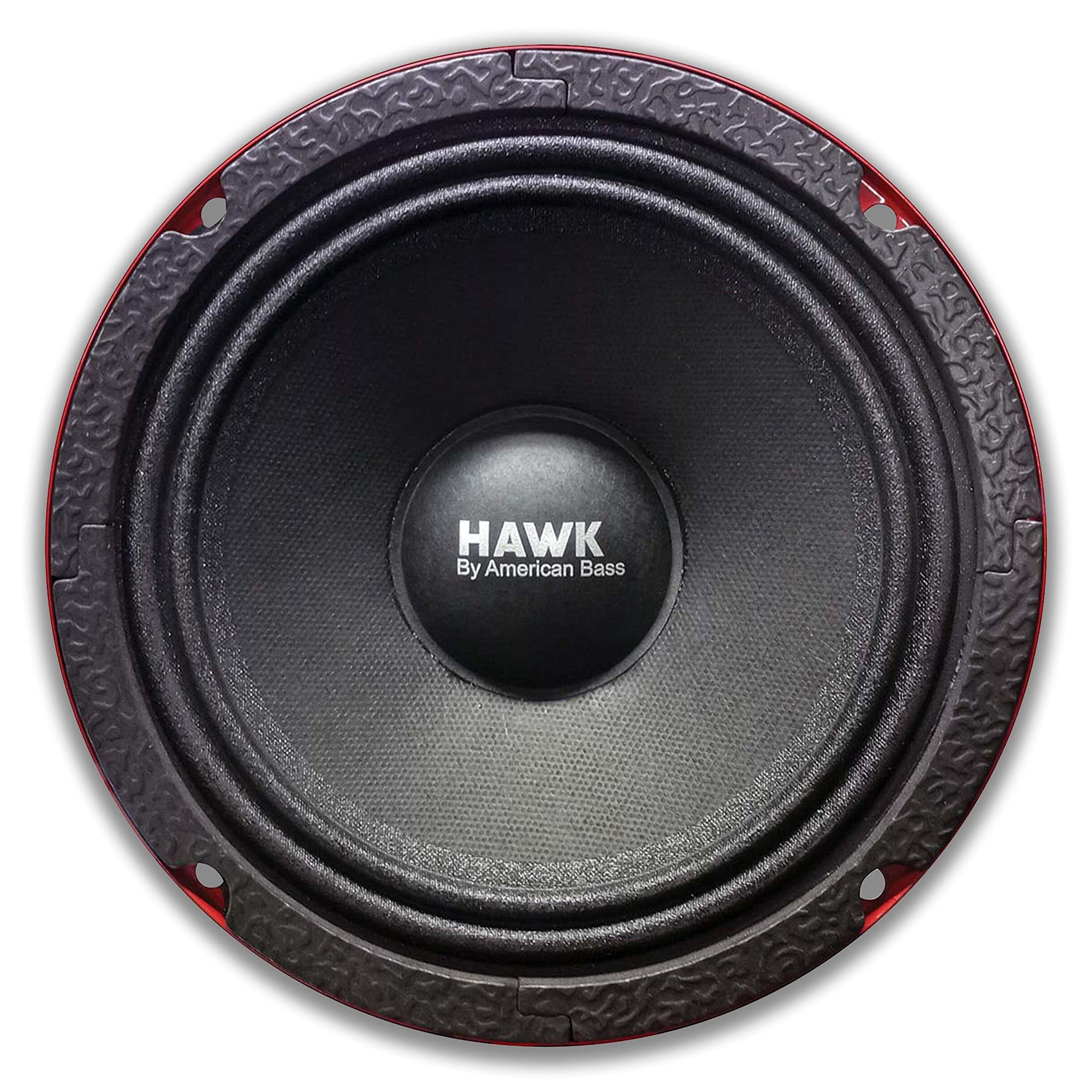 American Bass Usa Bass Hawk65 6.5 Midrange Midbass Car Speaker With Grill, 500W, 4 Ohm
