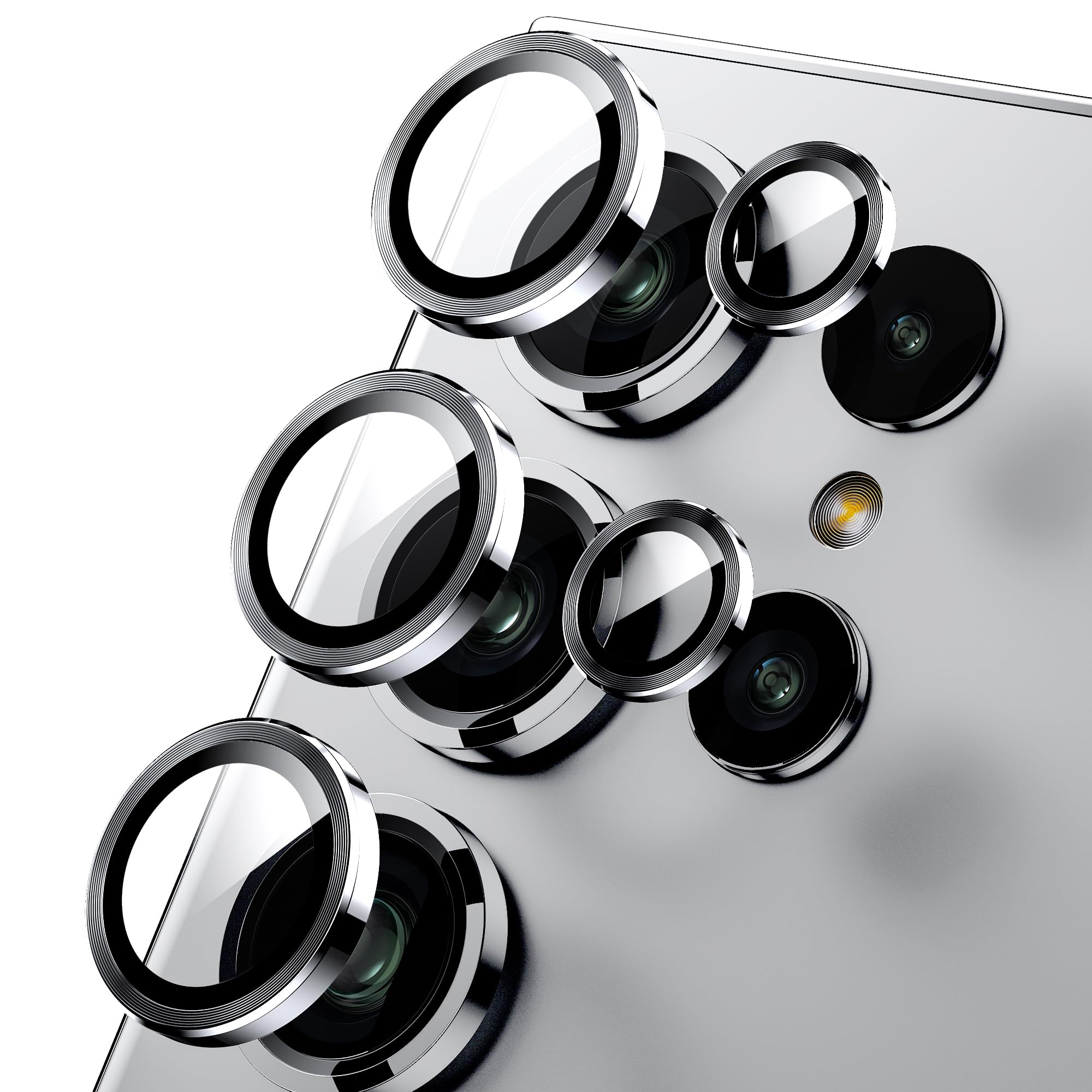 Wsken For Samsung Galaxy S24 Ultra Camera Lens Protector, Ultra Thin Scratch Resistant 9H Tempered Glass With Aluminum Metal Cir