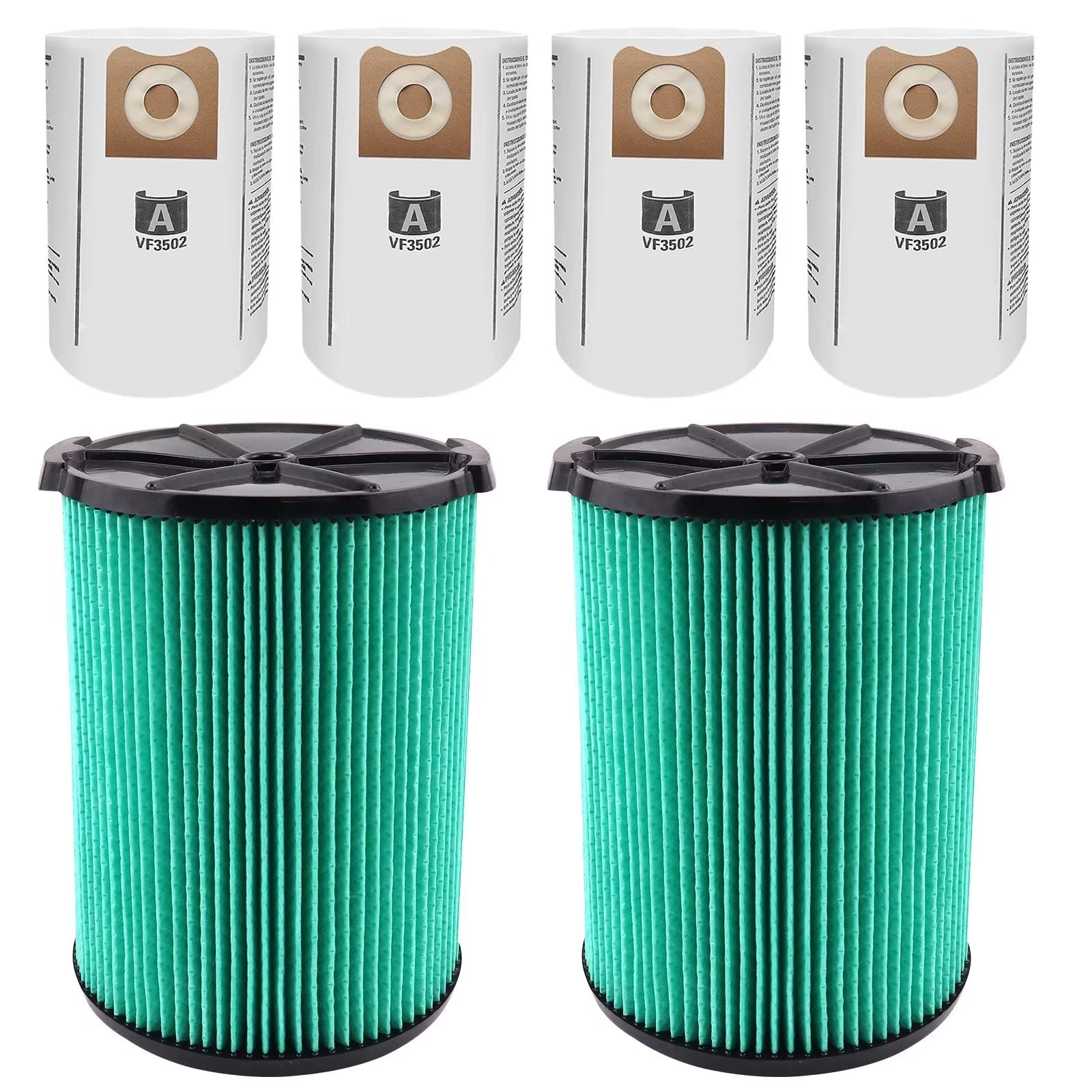 Vf6000 Filter For Ridgid Shop Vac 5 20 Gallon Wet Dry Vacuums, 5 Layer Hepa Filter Fits Wd5500 Wd0671 Wd6425 Wd7000 (2 Pack Vf60