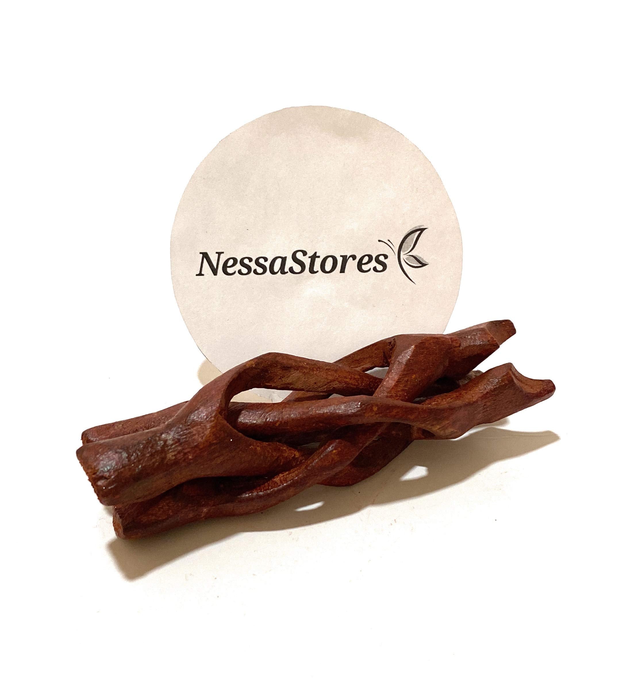 Nessastores   Carved Tripod Wood Stand Holder 4'' #Jc 045 (63 Pcs)