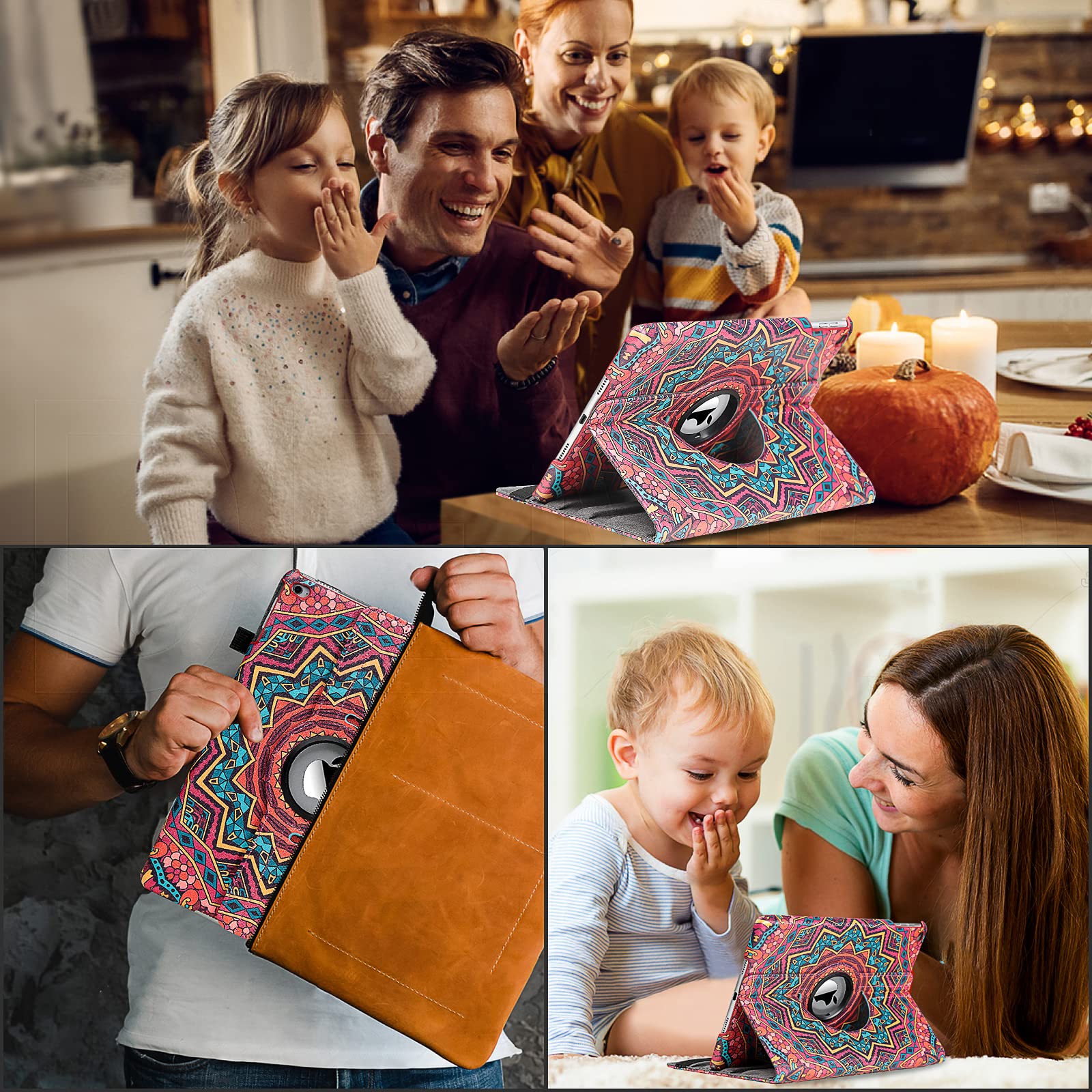 Case For Ipad 9.7 Inch Case Fit Ipad 9.7 2018 2017 / Ipad Air 2 / Ipad Air  360 Degree Rotating Case Cover For Ipad 9.7'' (5Th G