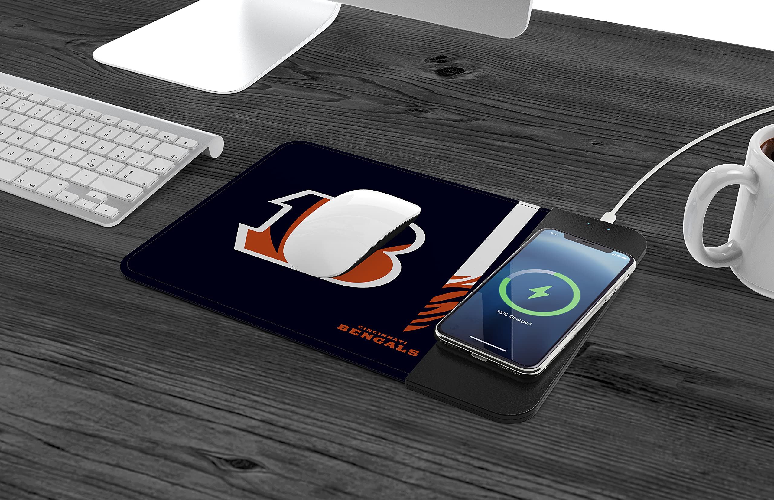 Soar Nfl Wireless Charging Mouse Pad, Cincinnati Bengals