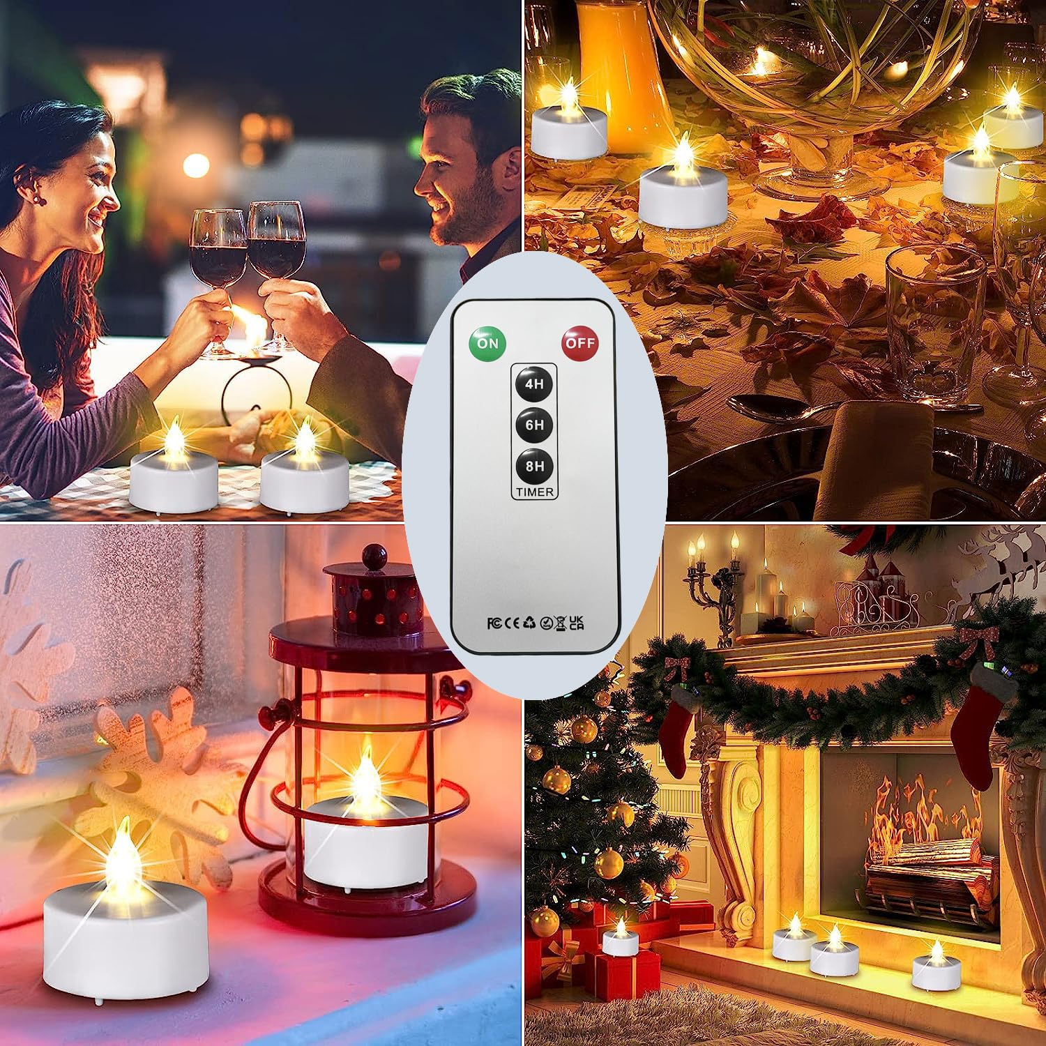 Led Tea Lights With Remote Control: Flameless Candles Lamp Realistic And Bright Flickering Holiday Gift Long Lasting 400Hours Fo