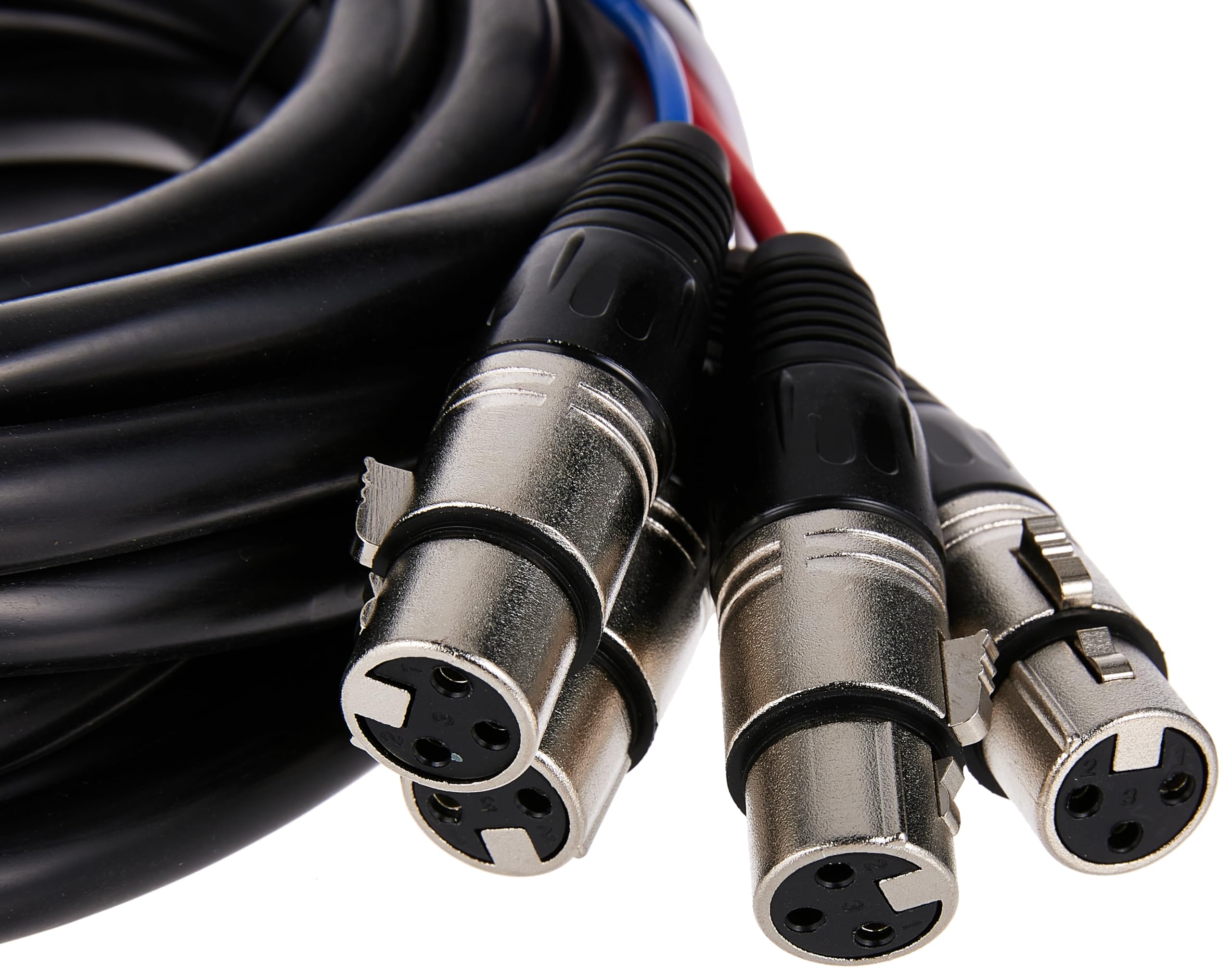 Monoprice 4 Channel Xlr Male To Xlr Female Snake Cable   20 Feet   Black/Silver, Metal Connector Housings, Plastic And Rubber Ca
