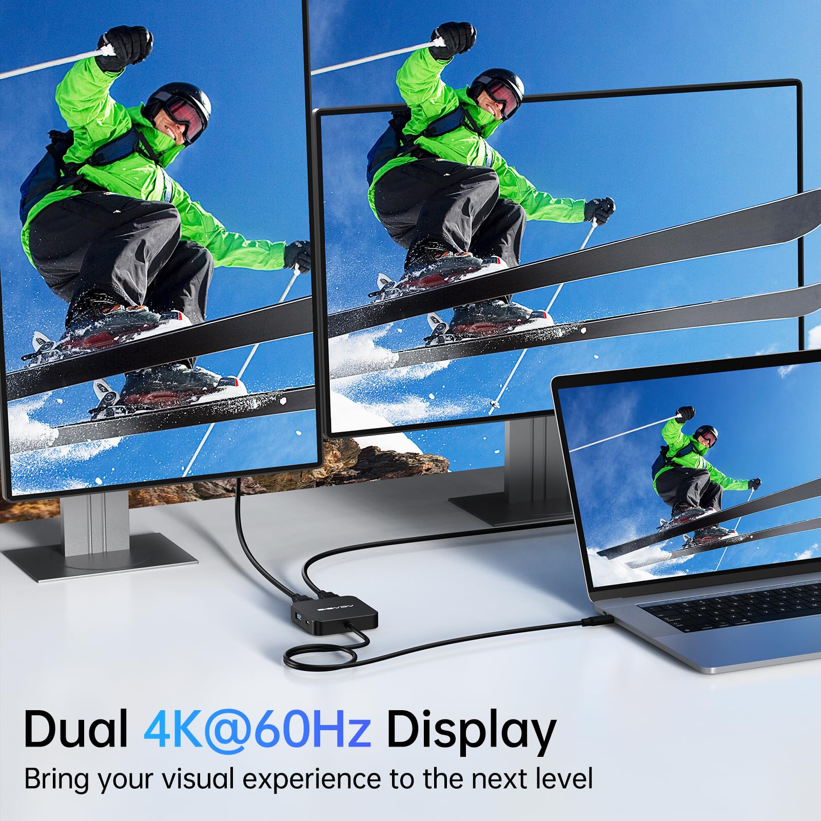 Usb C Docking Station Dual Hdmi Monitor 4K60Hz, Acasis Dual Hdmi Docking Station With 100W Pd Charging, 5Gbps Usb C And Usb A Data Ports, Usb C Hdmi Hub For Dell Xps/Hp/Lenovo/Surface/Yoga