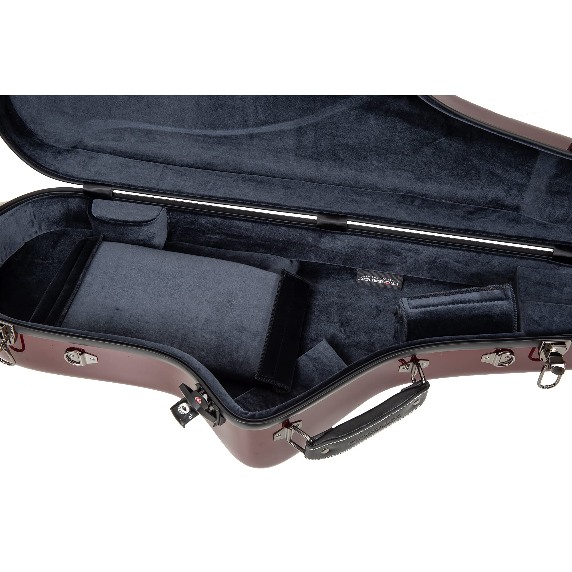 Crossrock Pro Grade Tenor Saxophone Case | Crimson Red, Tsa Lock, Stylish & Elite Protection, Detachable Straps, Accessory Pocke