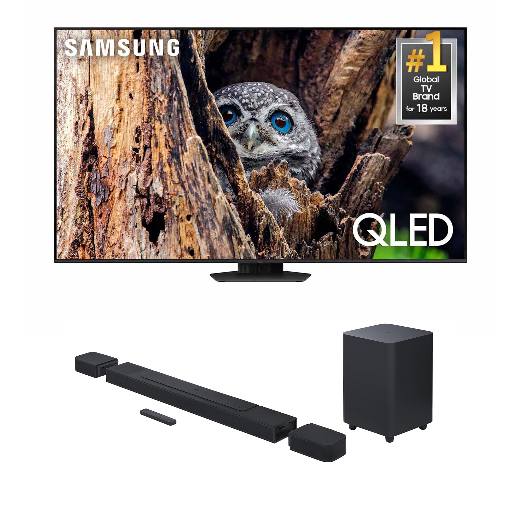 Samsung Qn85Q80Dafxza 85 Inch Qled 4K Quantum Hdr Plus Smart Tv With A Jbl Bar-1000 7.1.4Ch Soundbar And Subwoofer With Surround