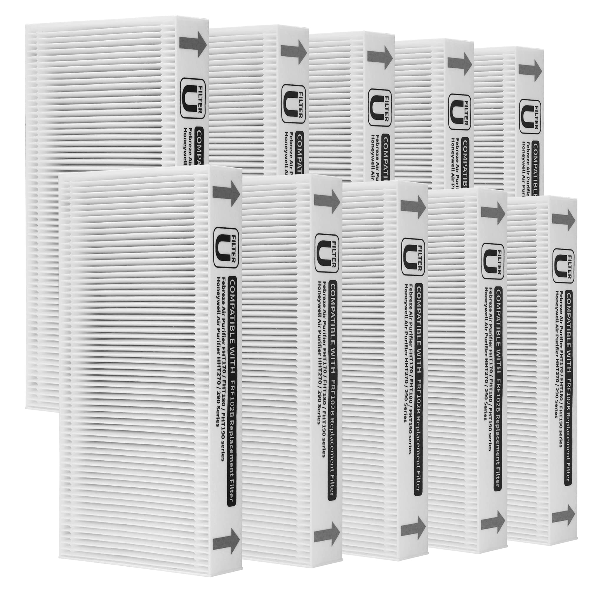 Gokbny 10 Pack Frf102B True Hepa Replacement Filter Compatible With Febreze Frf102B/Fht170/Fht180/Fht190 Purifiers And Honey Wel
