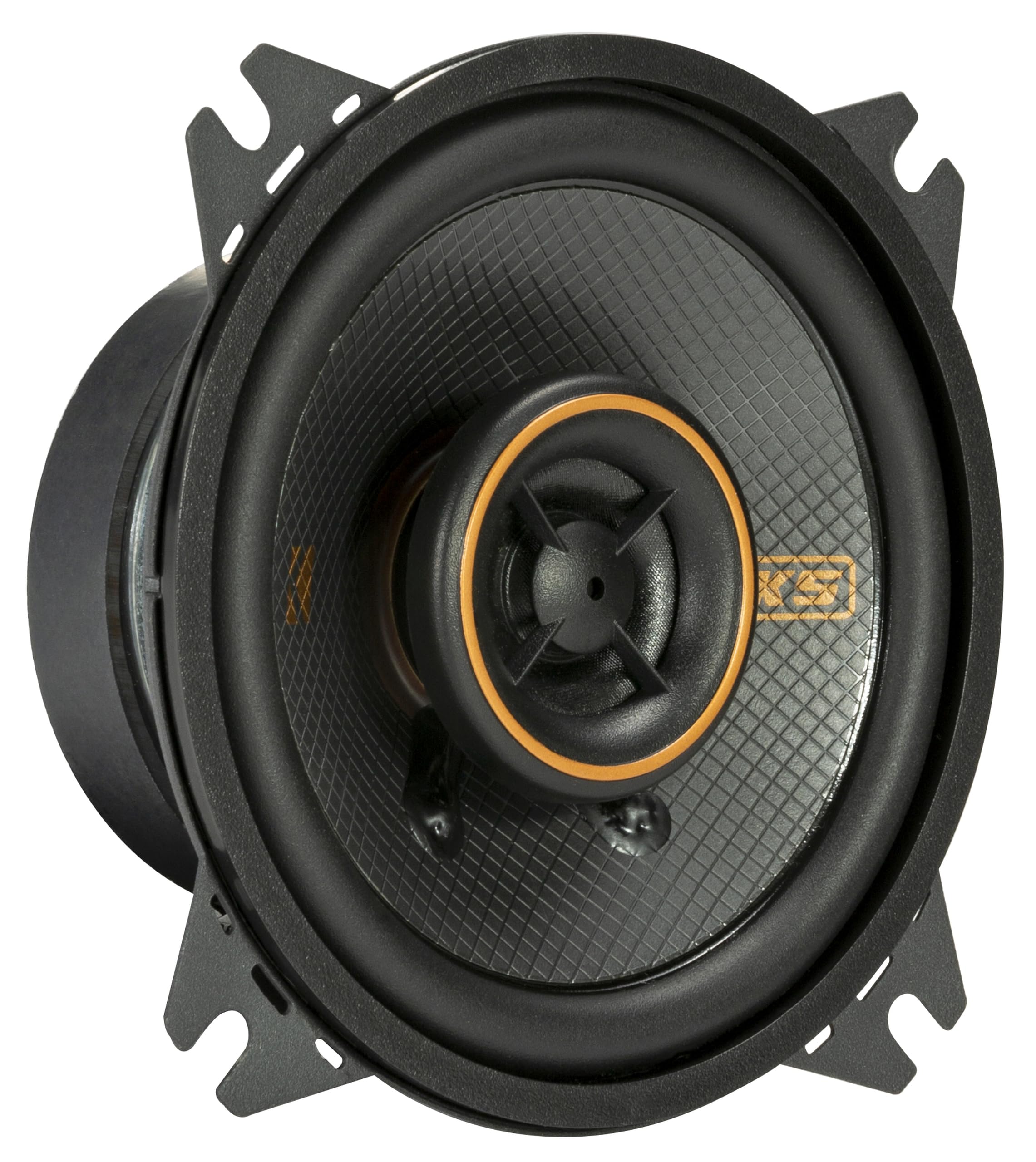 Kicker 51Ksc404 Coaxial Speaker System, 2 Way Design, One (1) Pair, 4'' (100Mm) Polypropylene Woofer/Midrange, 1/2'' (13Mm) Silk