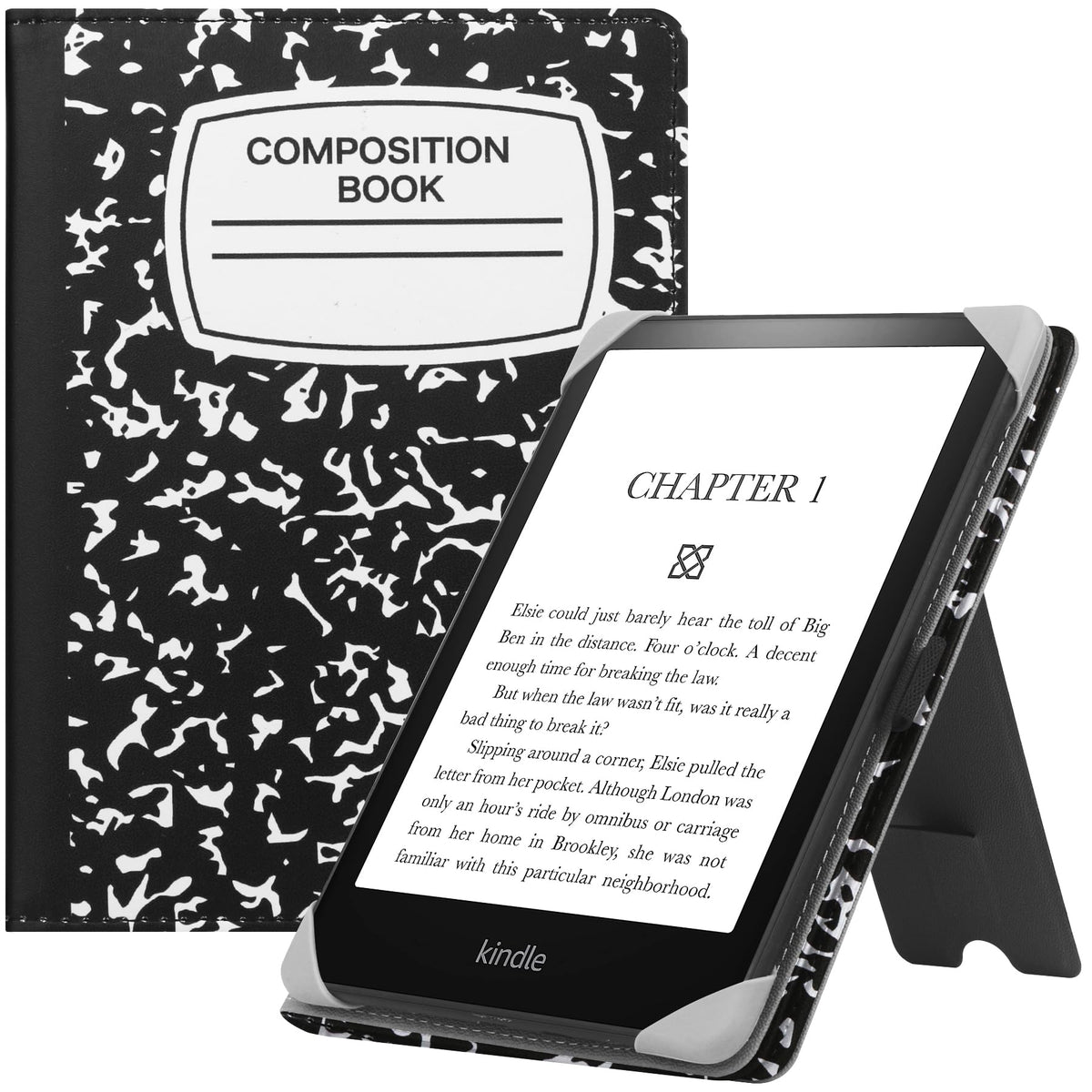 Hgwalp Universal Case For 6'' Ereaders, Folio Leather Stand Cover With Handstrap Compatible With All 6 Inch Paperwhite/Paperwhit