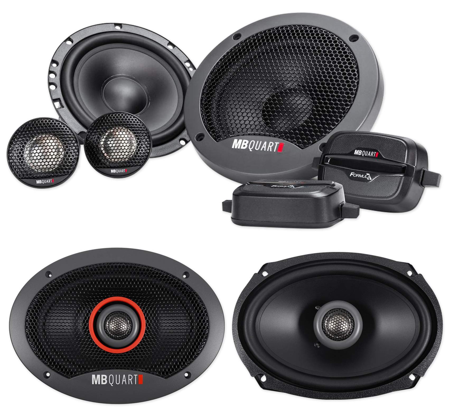 MB Quart Pair FSB216 6.5 280 Watt Component Speakers+(2) 6x9 Coaxial Speakers