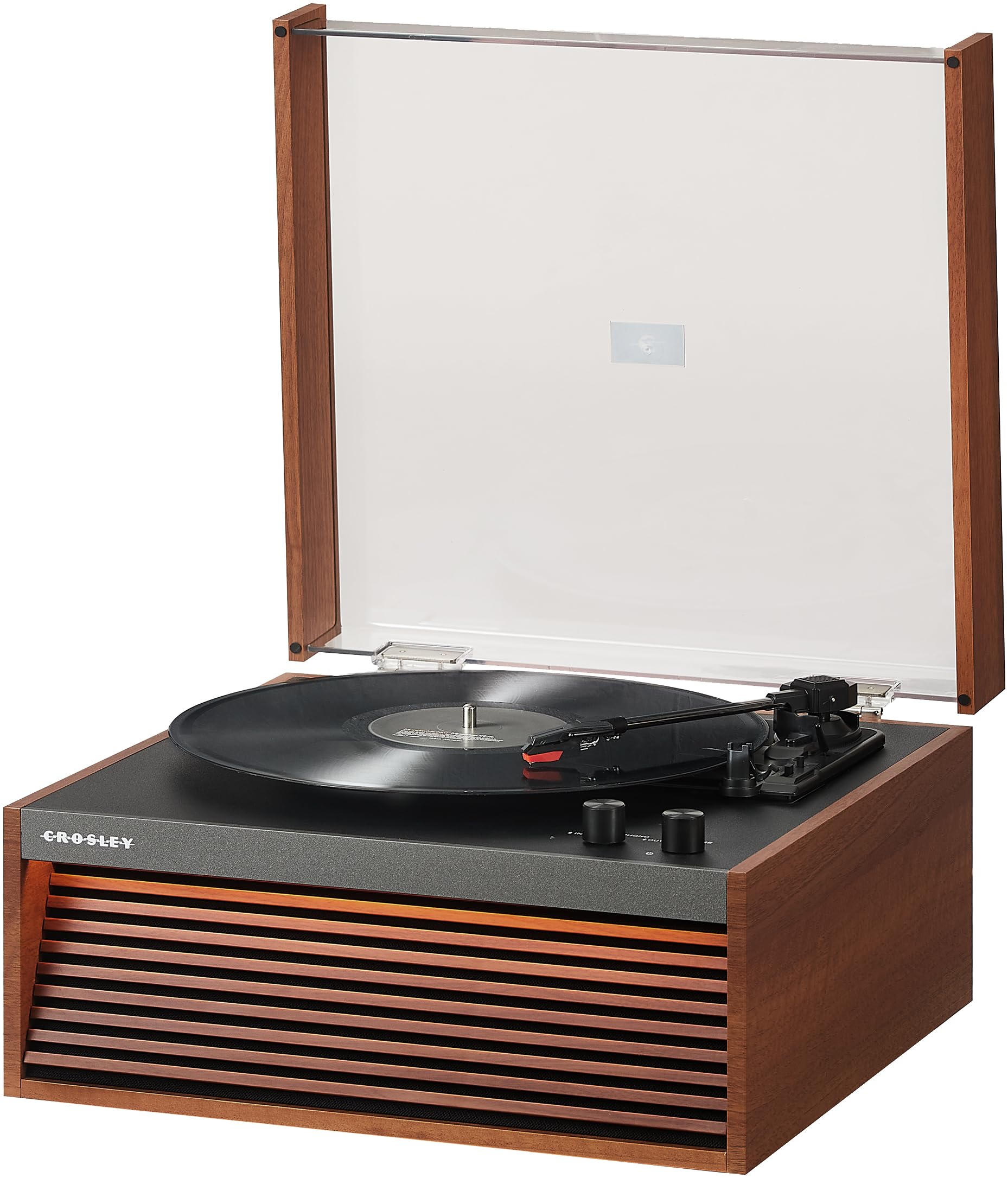 Crosley CR6237AFT-NA Dean 3-Speed Bluetooth in/Out Vinyl Record Player Turntable with Built-in Speakers, LED Lights and Detachab