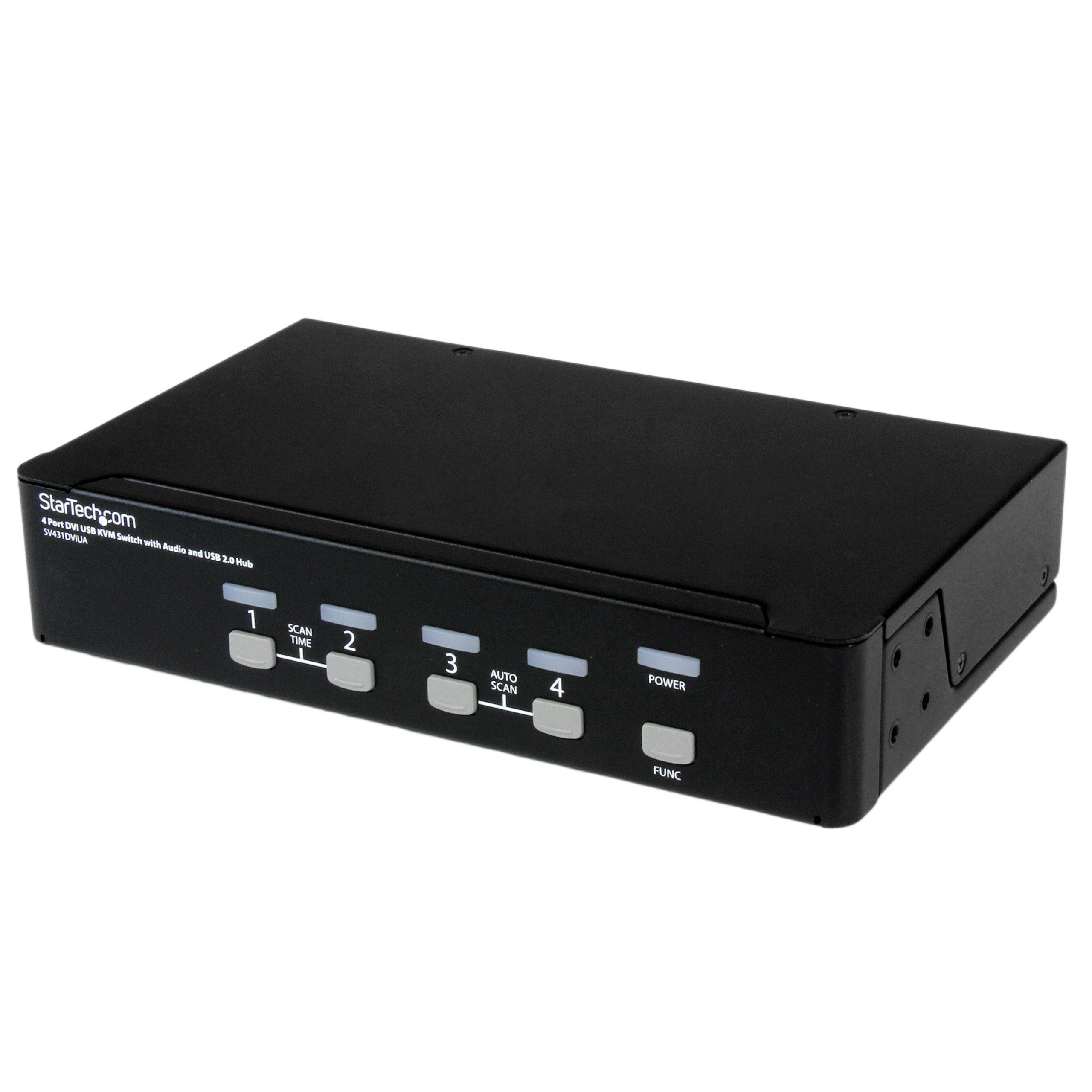 Startech.Com 4 Port Kvm Switch For Dvi Computers   1U Rack Mount Kvm Switch With Audio   Dvi Kvm Switch  2 Port   1U (Sv431Dviua