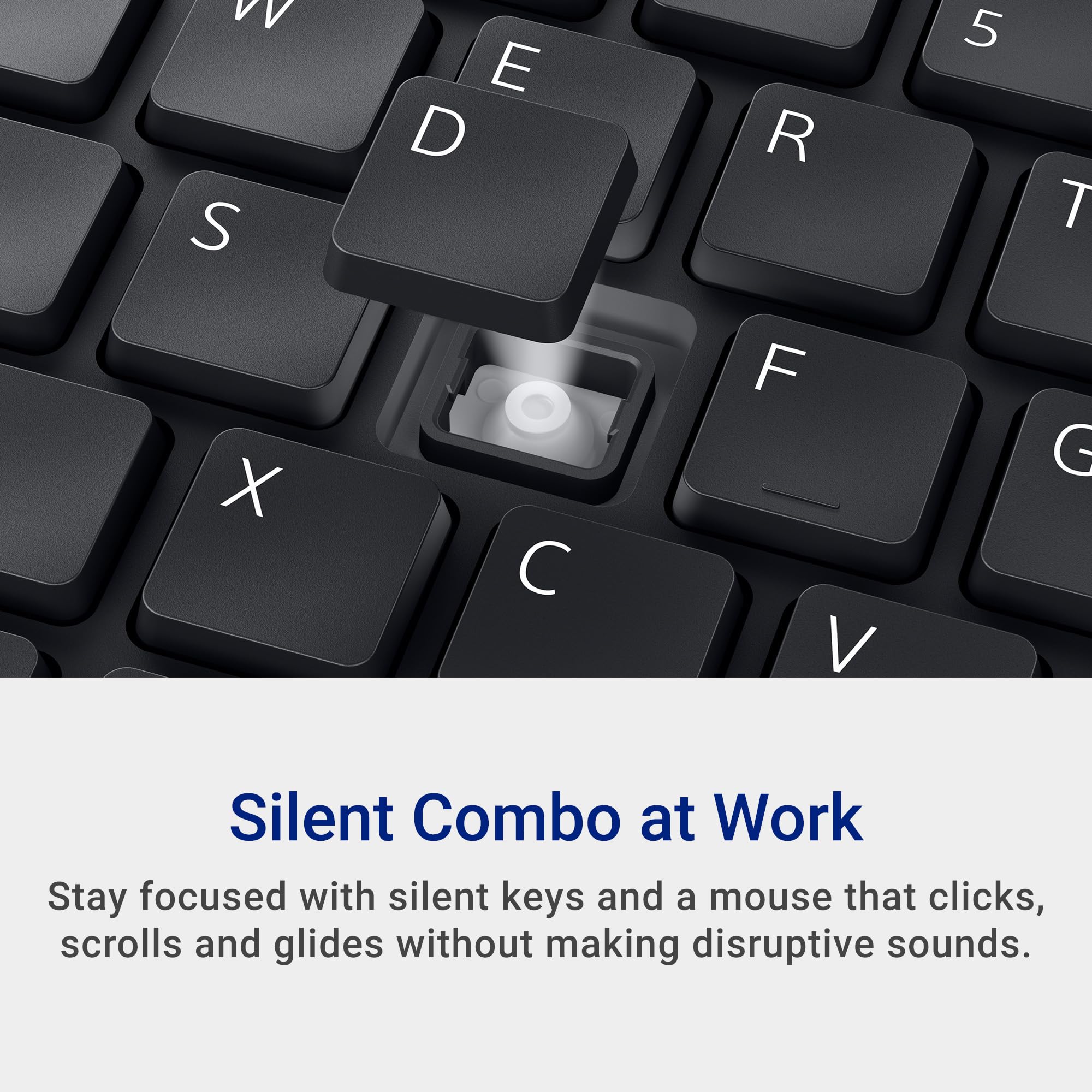 Dell Km555 Silent Keyboard And Mouse   18 Programmable Shortcut Keys, Copilot Key, Secure Dual Mode Connectivity, Adjustable Dpi