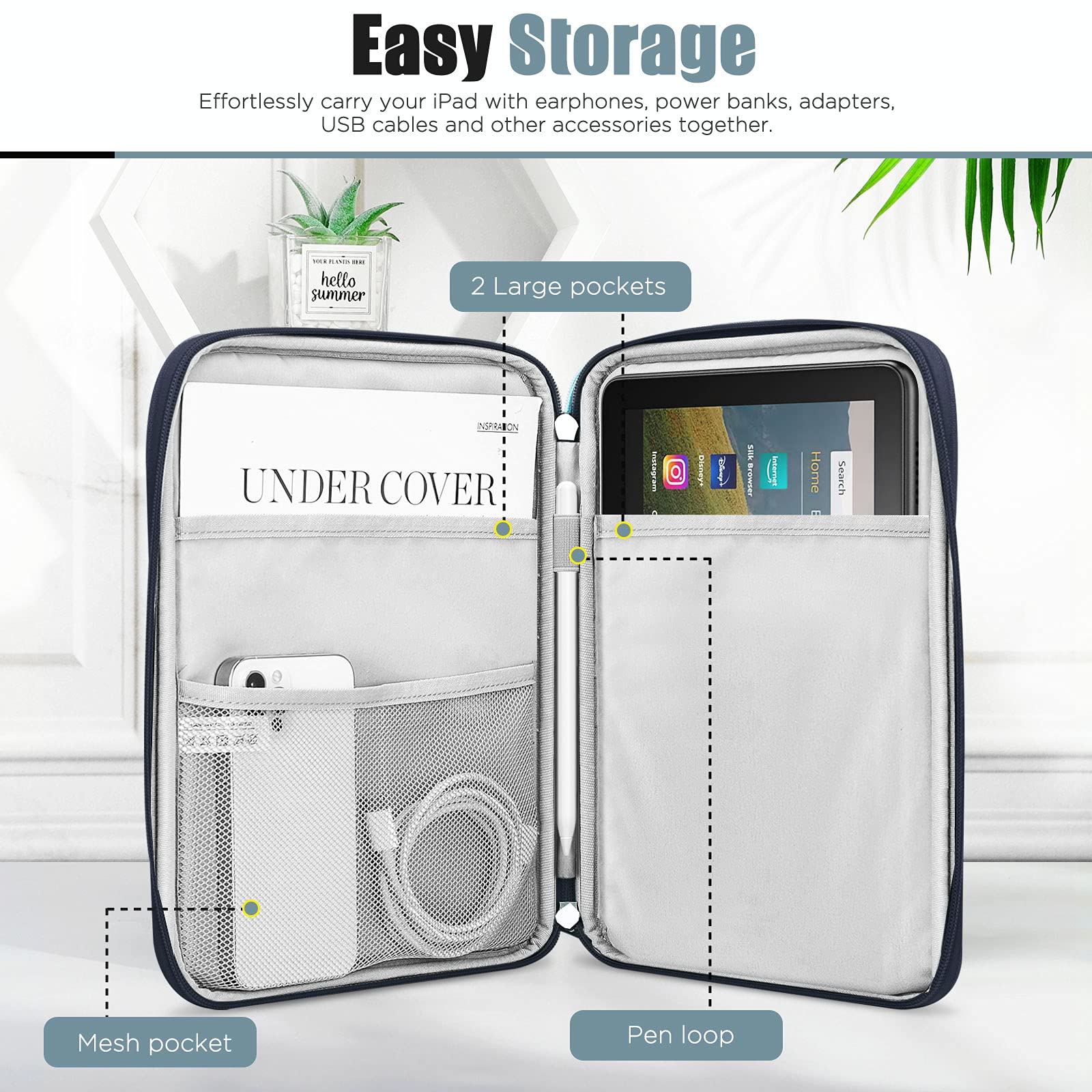 Timovo 8-9 Inch Tablet Sleeve Case Compatible With Ipad Mini 6, Ipad Mini 5/4/3/2/1, Galaxy Tab A7 Lite 8.7/Tab A 8.0/Tab A 8.4,