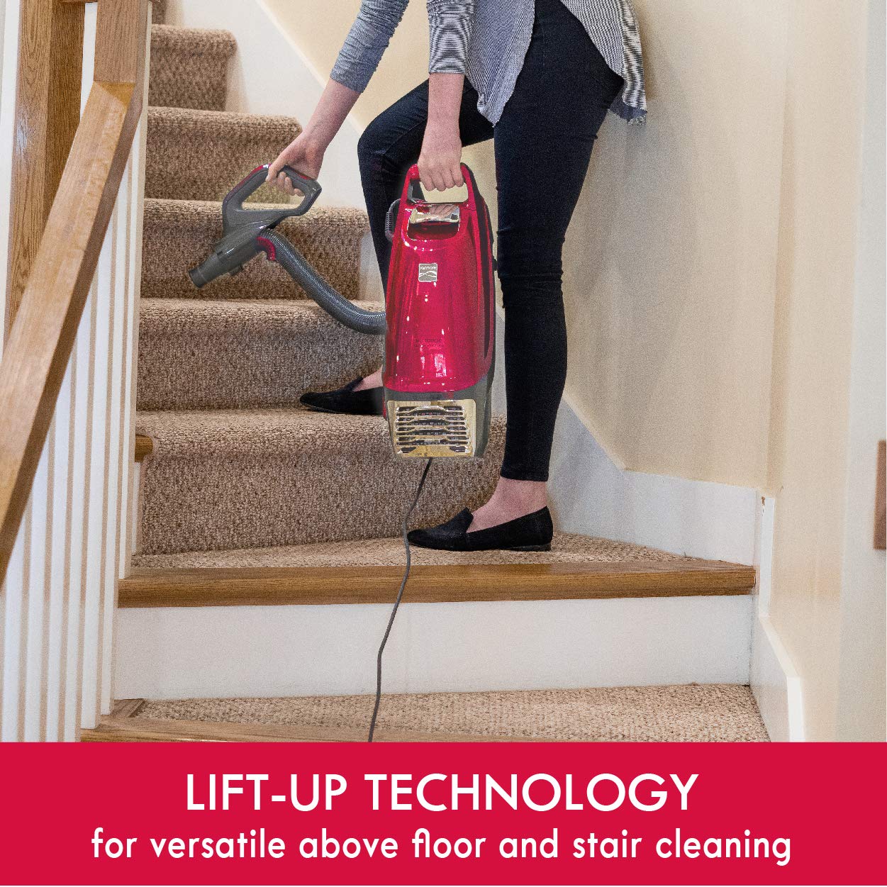 Kenmore BU4020 Bagged Upright Vacuum - 2-Motor Power Suction, HEPA Filter, Pet Handi-Mate, 3-in-1 Tool, Red